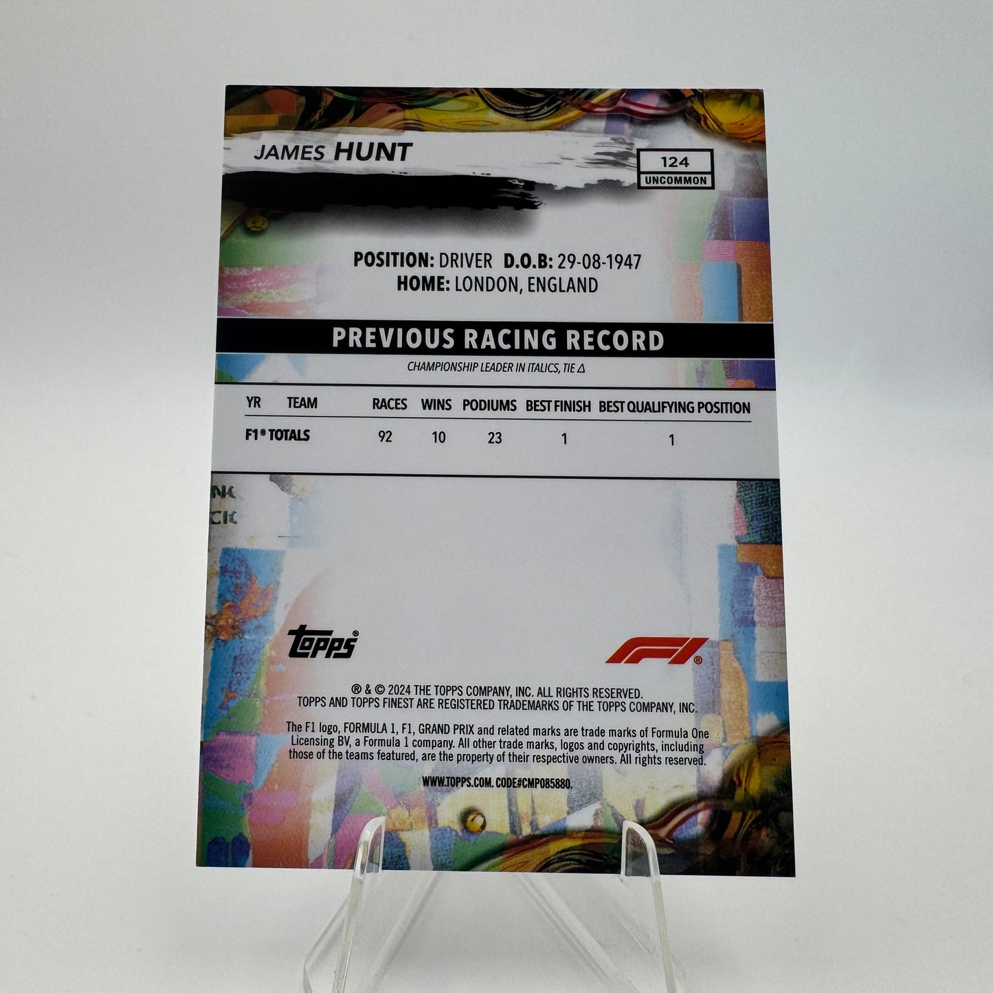 James Hunt - Topps Finest F1 2024 - 030/150