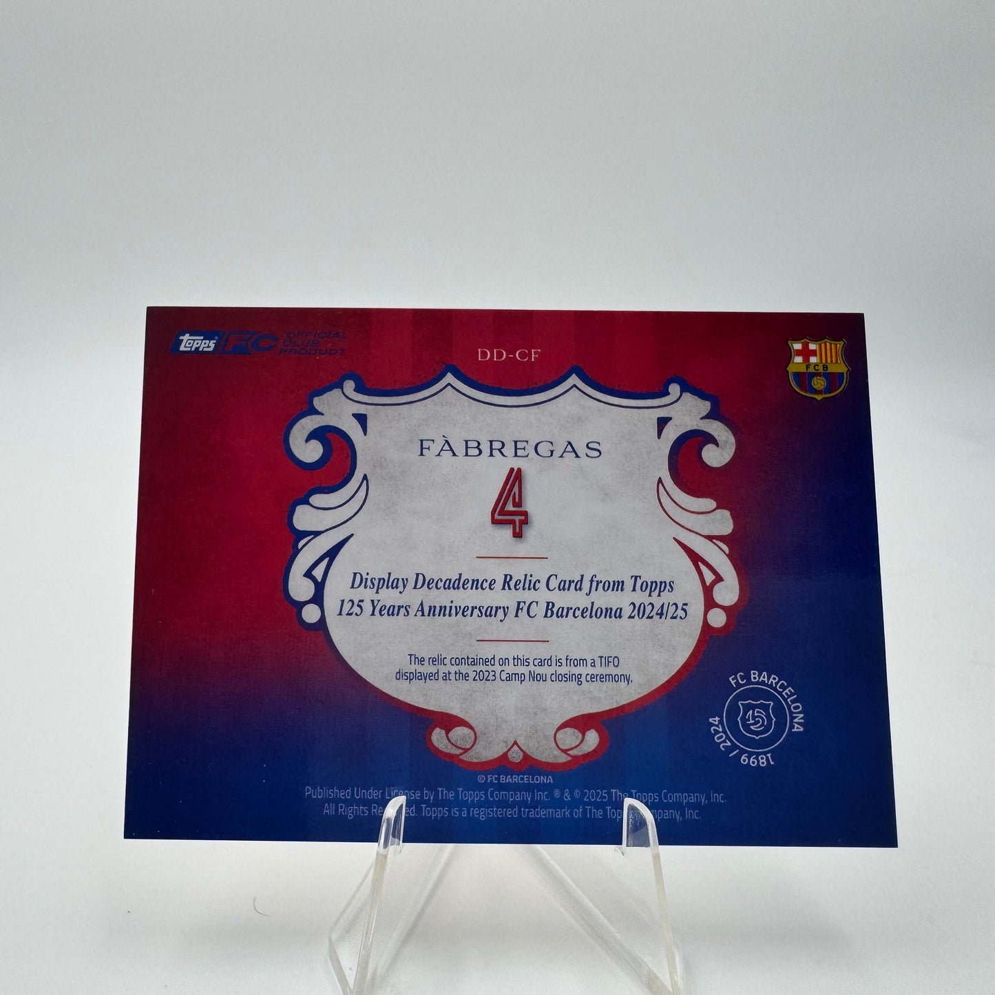 Fabregas - FC Barcelona - Topps Barcelona 125 - Relic - 4/5