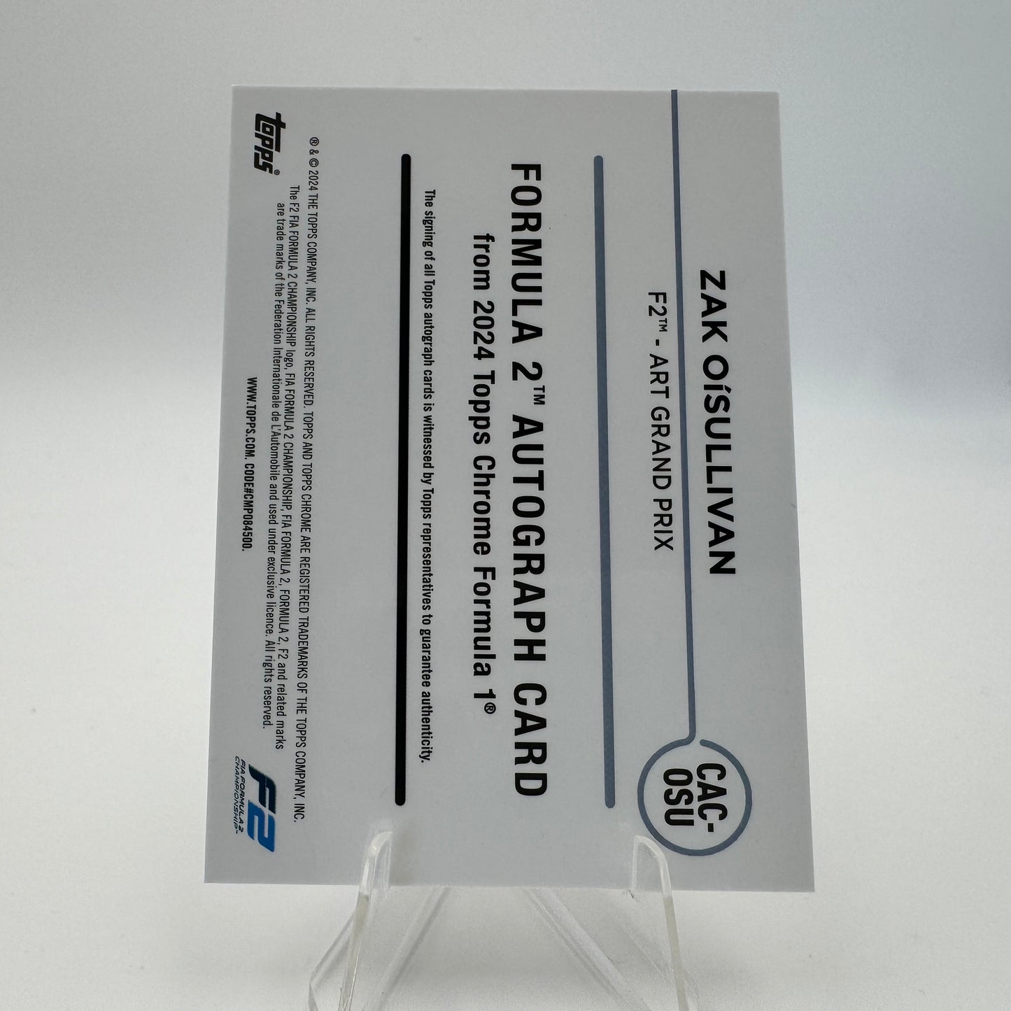 Zak O'Sullivan - ART Grand Prix - Topps Chrome F1 2024 - Auto 16/25