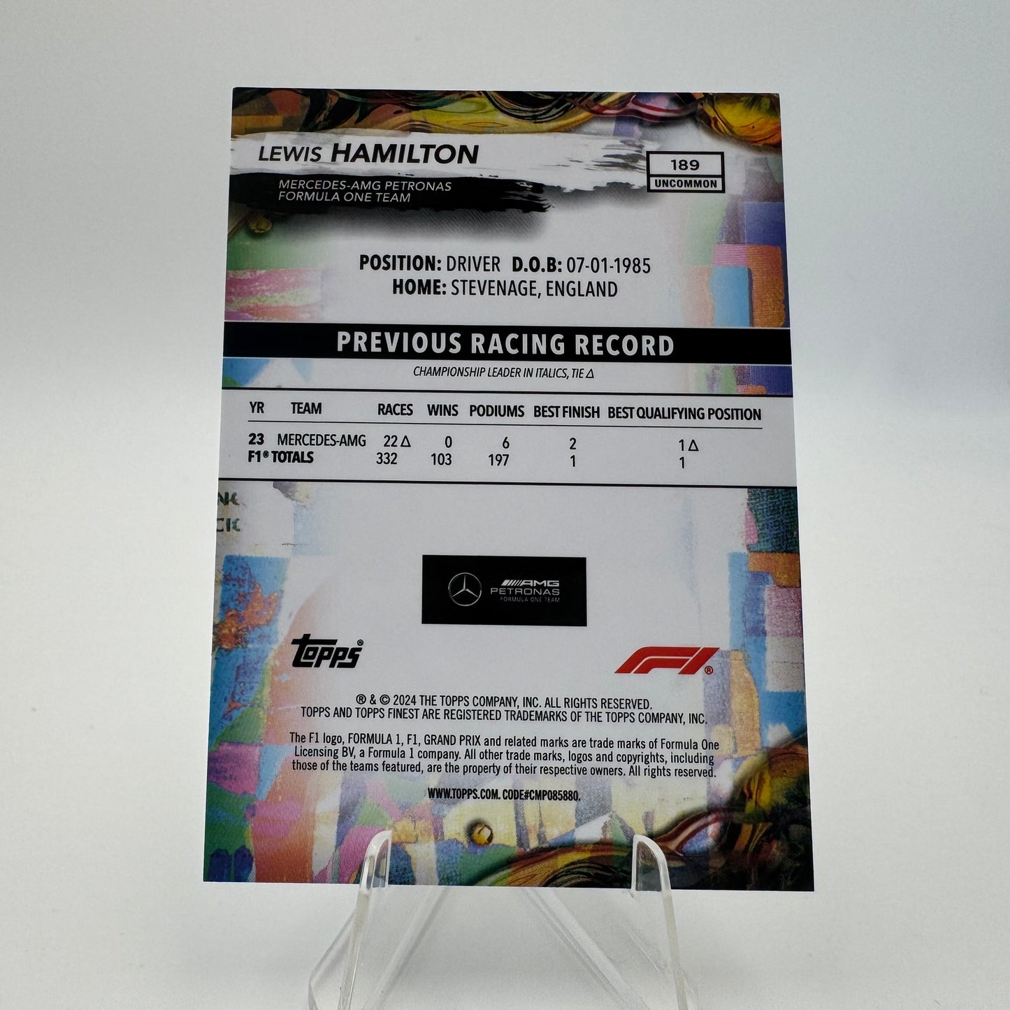 Lewis Hamilton - Mercedes - Topps Finest F1 2024 - 055/150