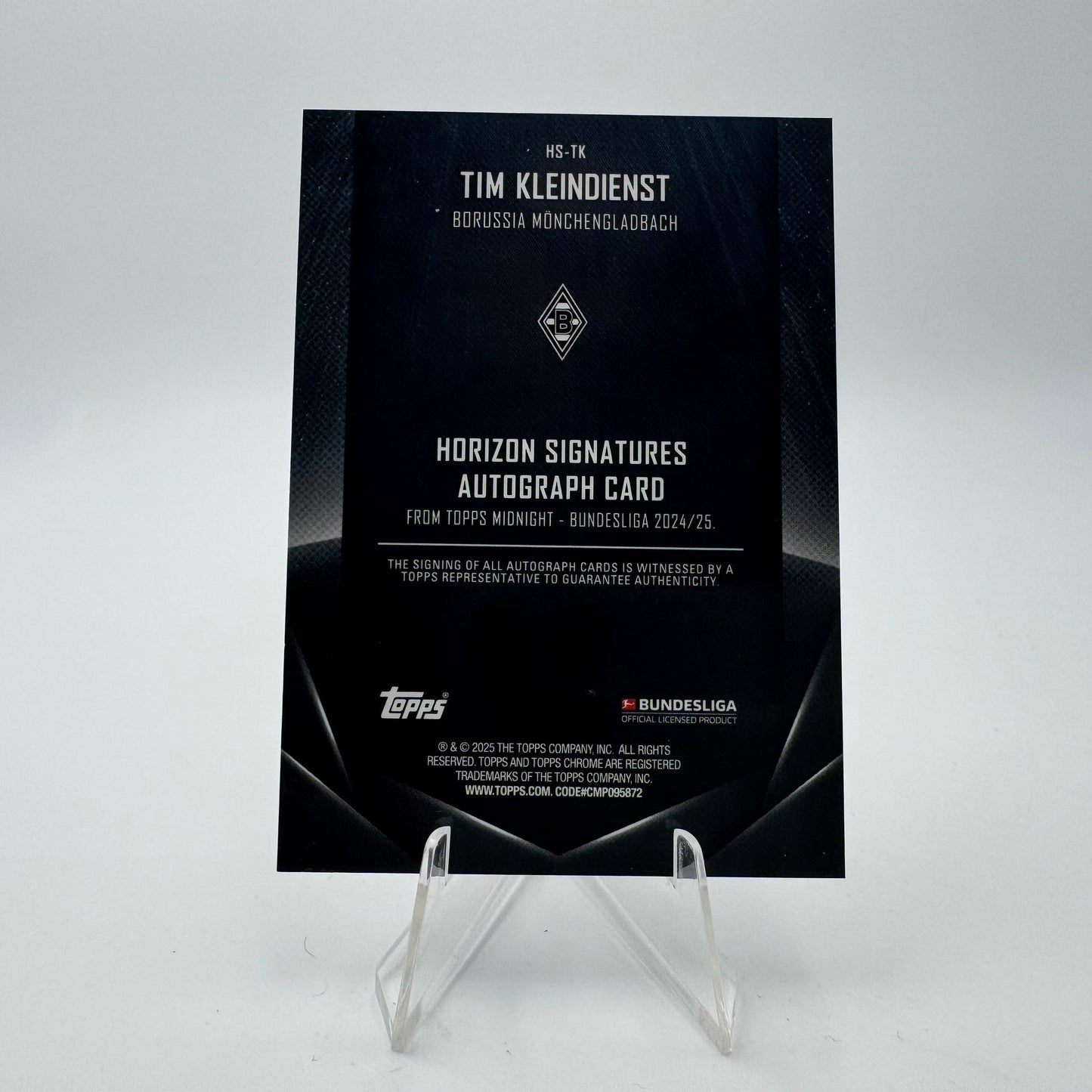 Tim Kleindienst - Borussia Mönchengladbach - Topps Midnight Bundesliga 24-25 - Autograph - 03/12