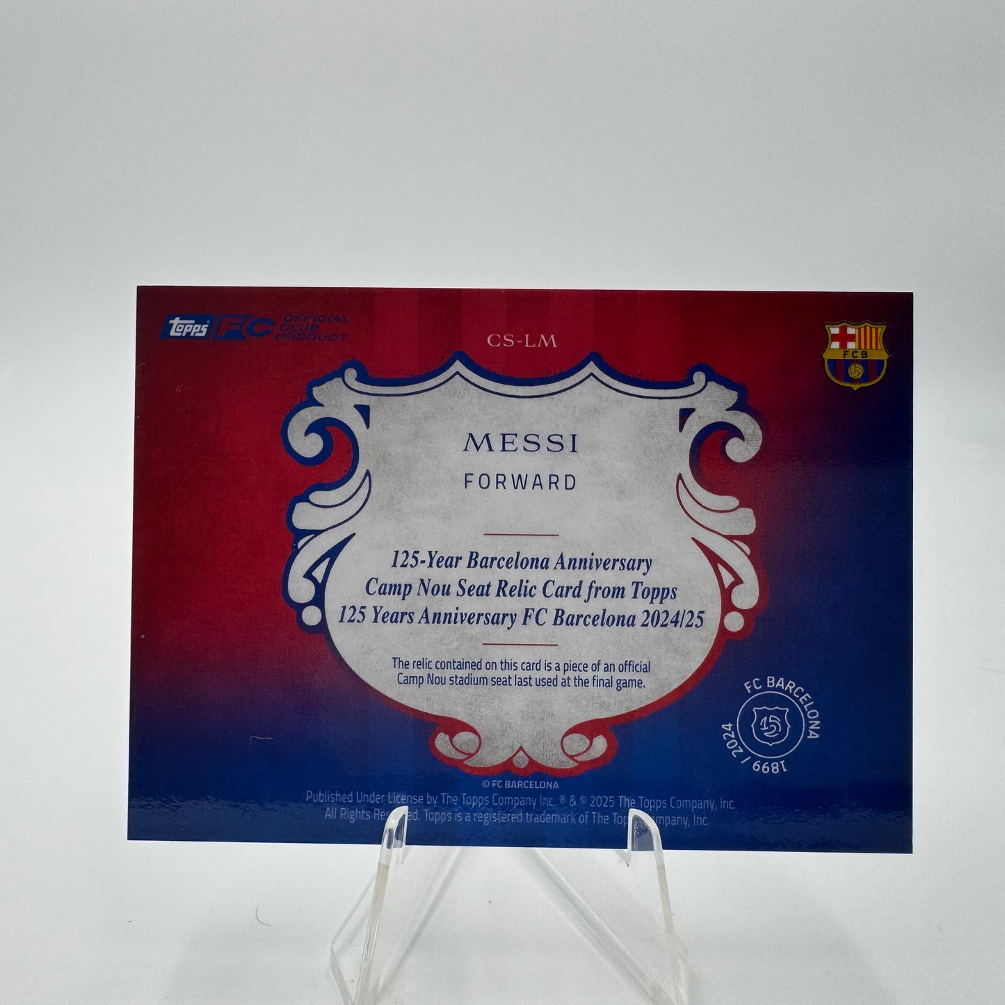 Messi - FC Barcelona - Topps Barcelona 125 - Relic - 55/75