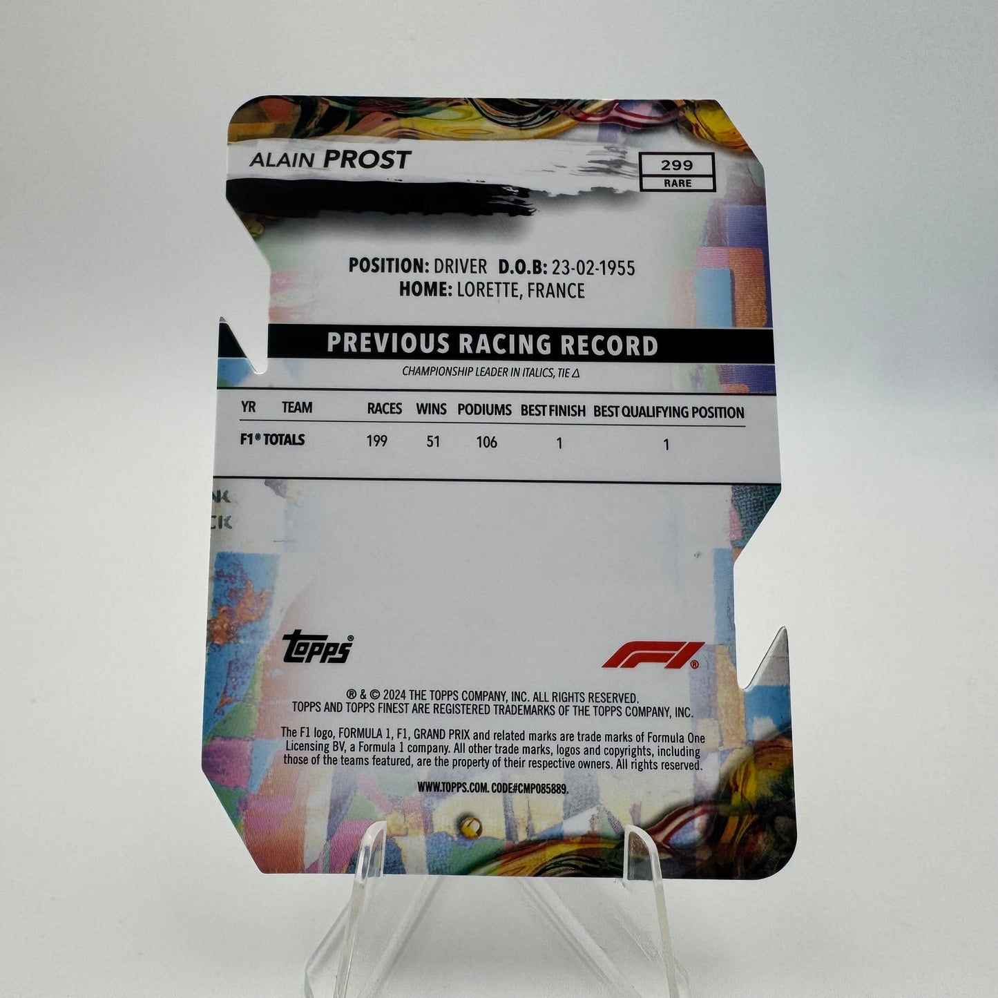 Alain Prost - Topps Finest F1 2024 - Die Cut 33/40