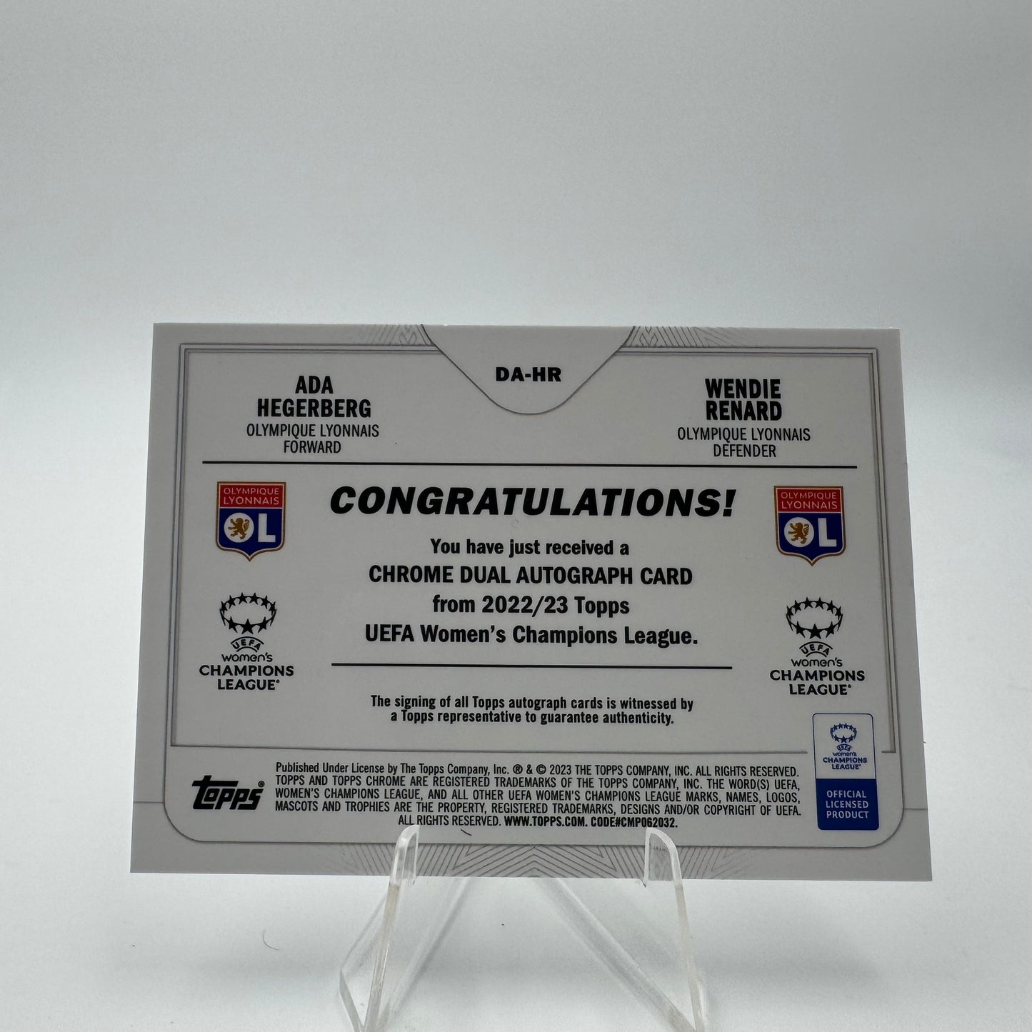 Hegerberg & Renard - Olympique Lyonnais - Topps Chrome UEFA WCL - Dual Auto - 01/10
