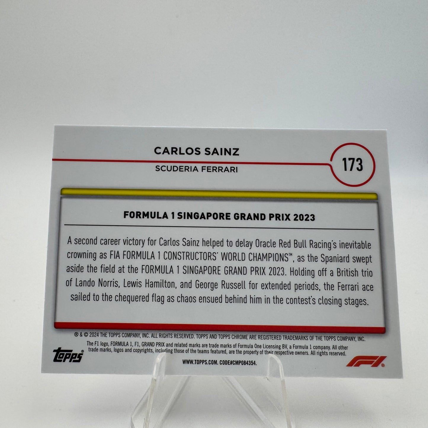 Carlos Sainz - Ferrari - Topps Chrome F1 2024 - 100/225