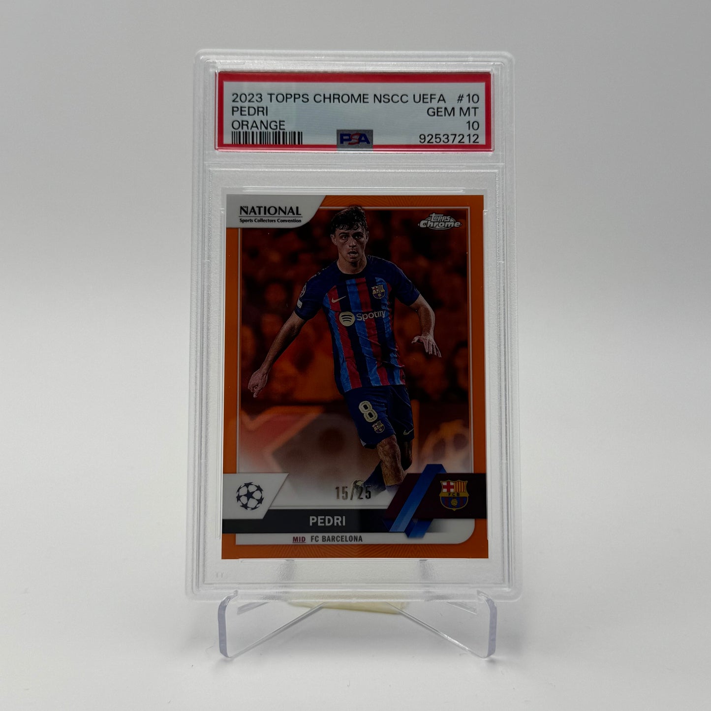 Pedri - FC Barcelona - Topps Chrome UCC 2023 - National Edition - 15/25 - PSA 10