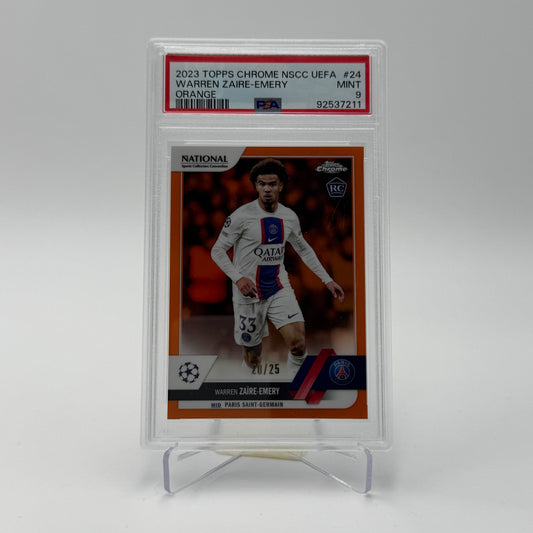Warren Zaire Emery - PSG - Topps Chrome UCC 2023 - National Edition - 20/25 - PSA 9