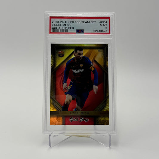 Lionel Messi - FC Barcelona - Topps Team Set Barcelona 23/24 - Gold Drip - 1/5 - PSA 9