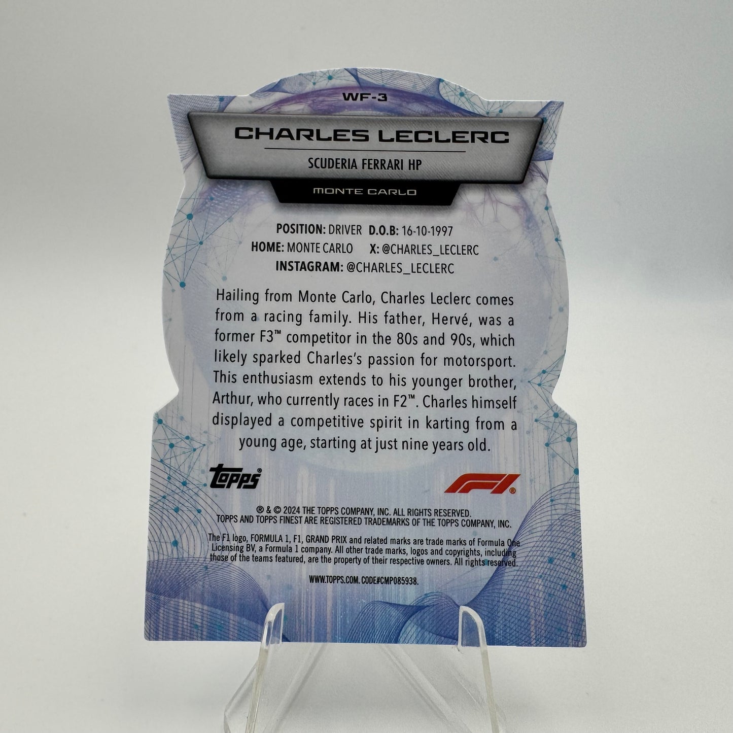 Charles Leclerc - Ferrari - Topps Finest F1 2024 - Die Cut World's Finest 47/74