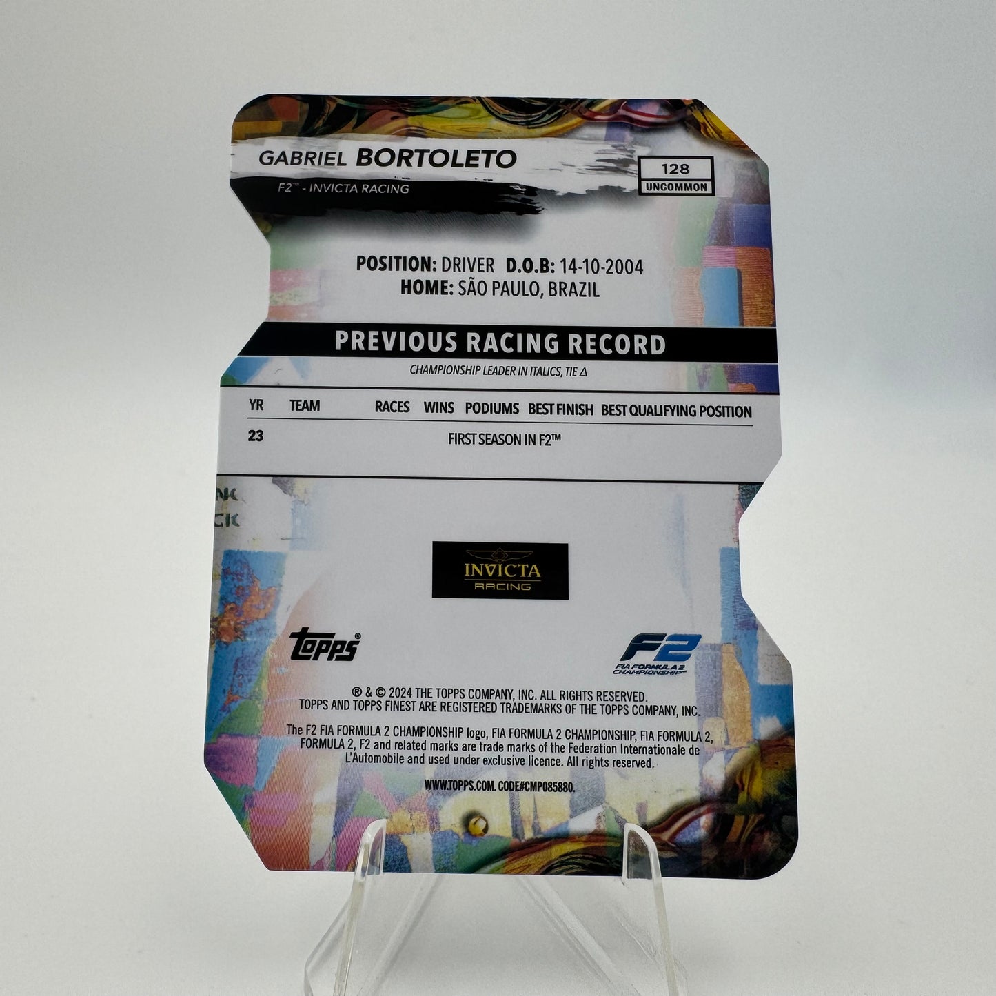 Gabriel Bortoleto - Invicta Racing - Topps Finest F1 2024 - Die Cut 47/75