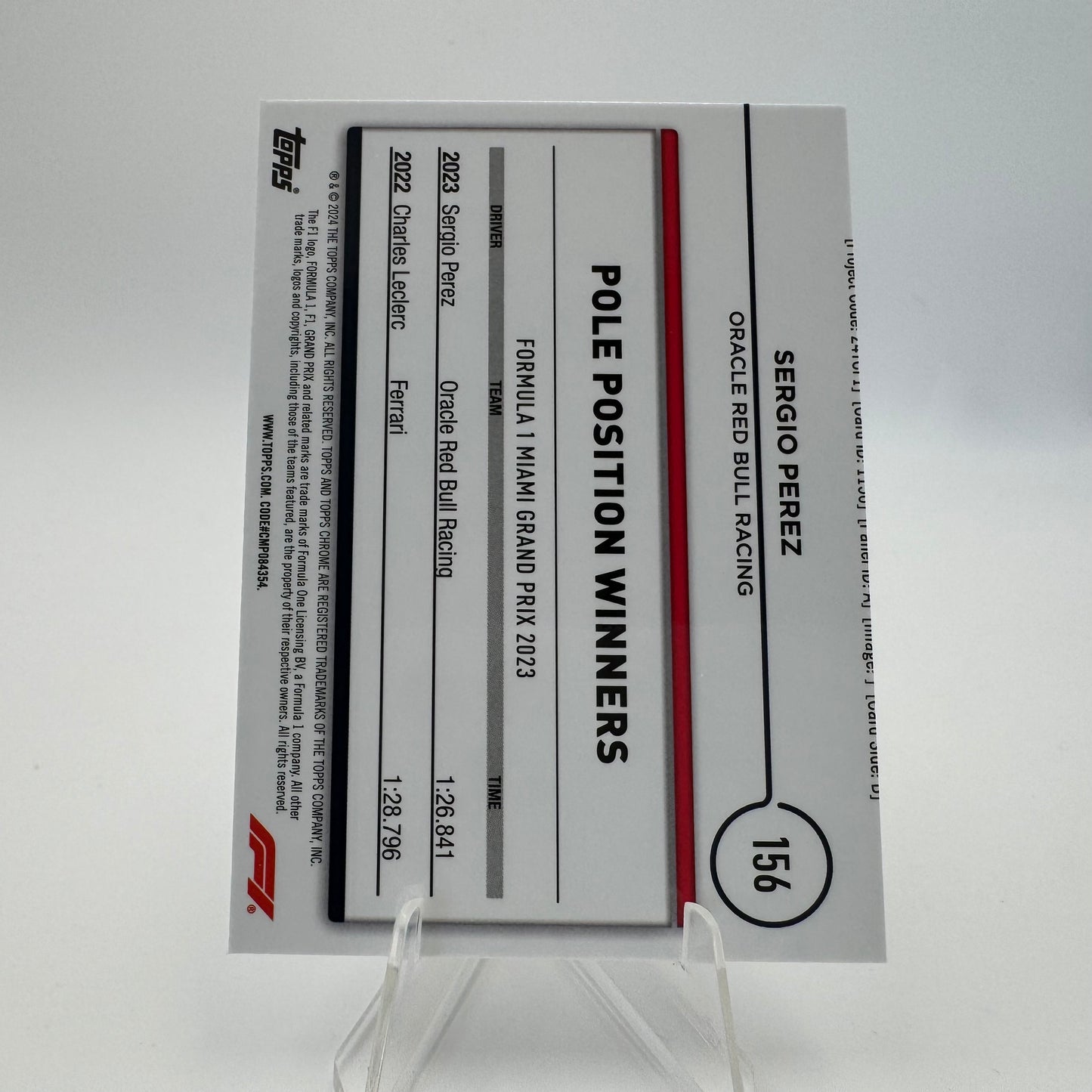 Sergio Perez - Red Bull - Topps Chrome F1 2024 - 033/299