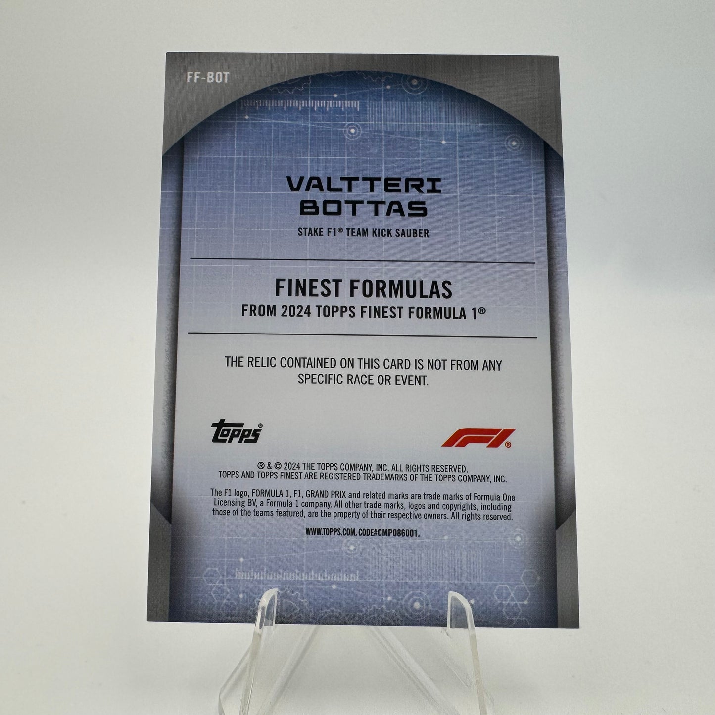Valtteri Bottas - Sauber - Topps Finest F1 2024 - Relic 91/99