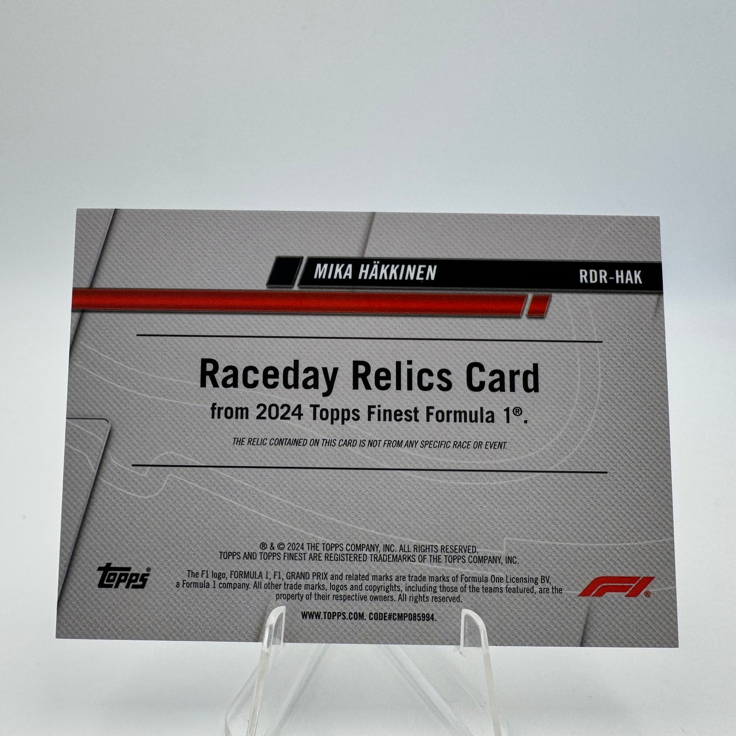 Mika Hakkinen - Topps Finest F1 2024 - Relic 12/25