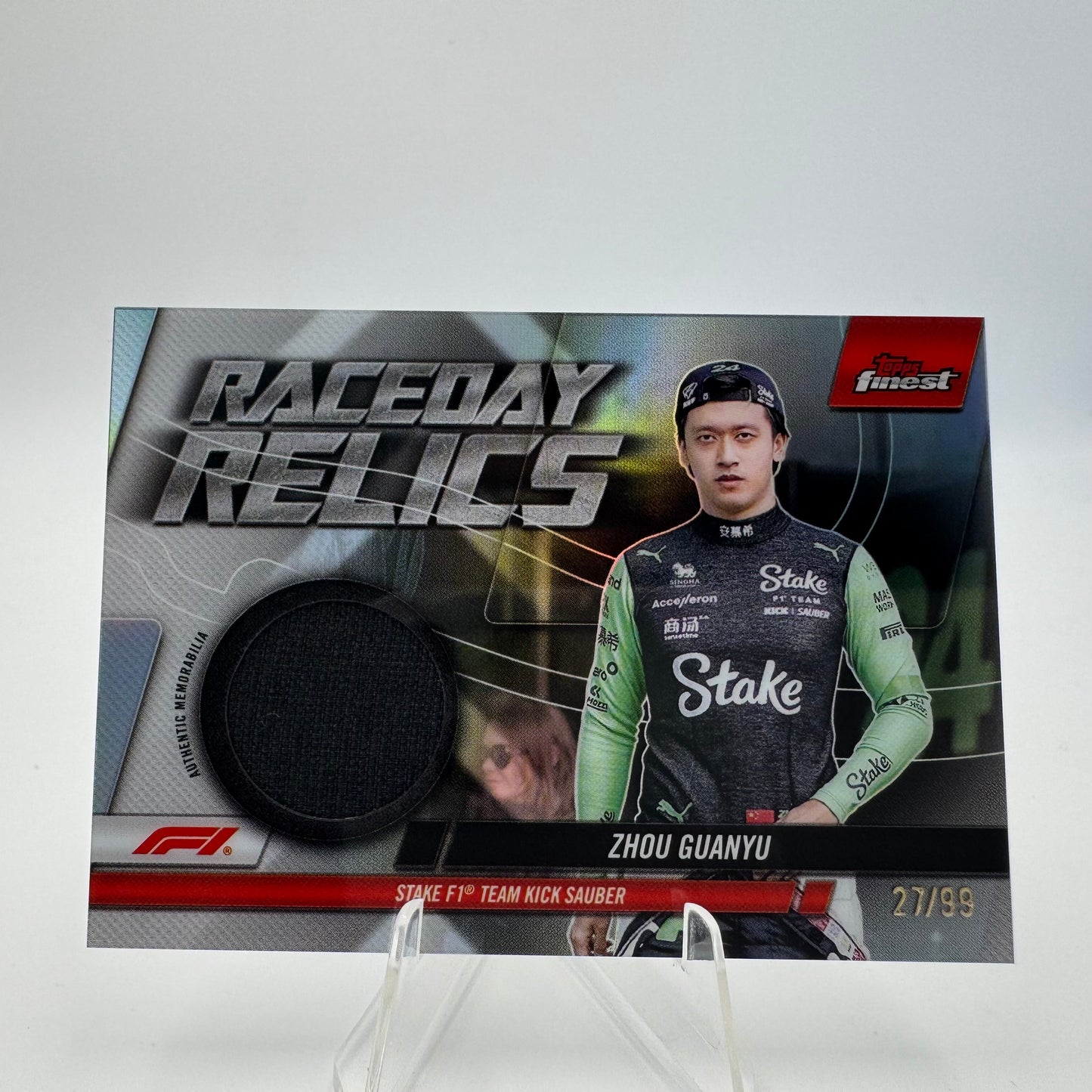 Zhou Guanyu - Sauber - Topps Finest F1 2024 - Relic 27/99