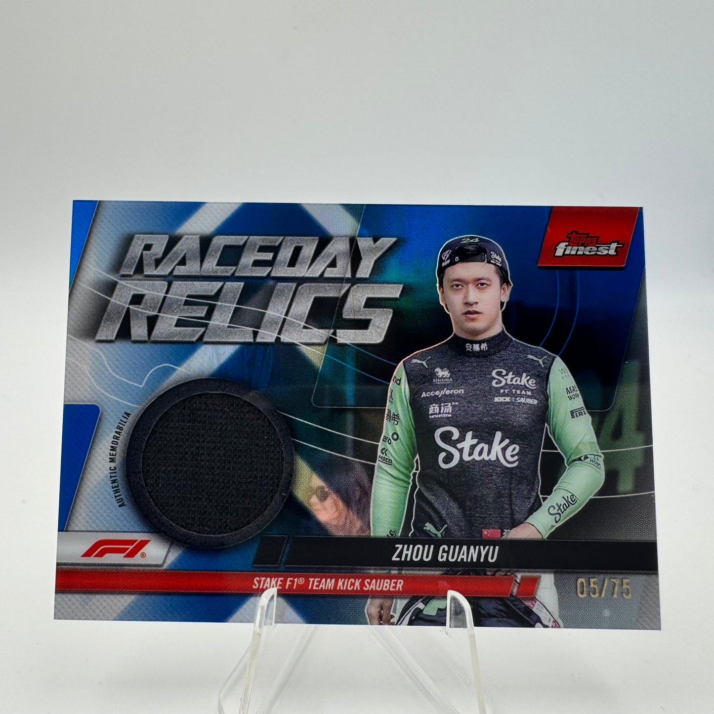 Zhou Guanyu - Sauber - Topps Finest F1 2024 - Relic 05/75