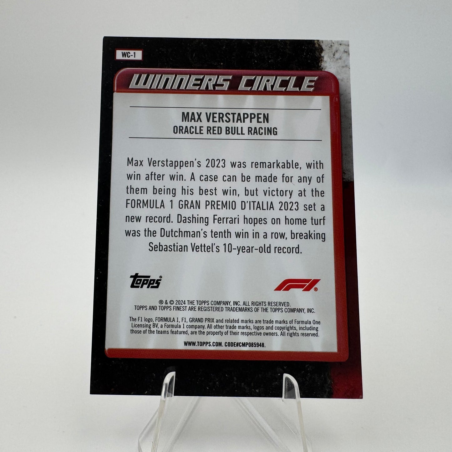 Max Verstappen - Red Bull - Topps Finest F1 2024 - Case Hit