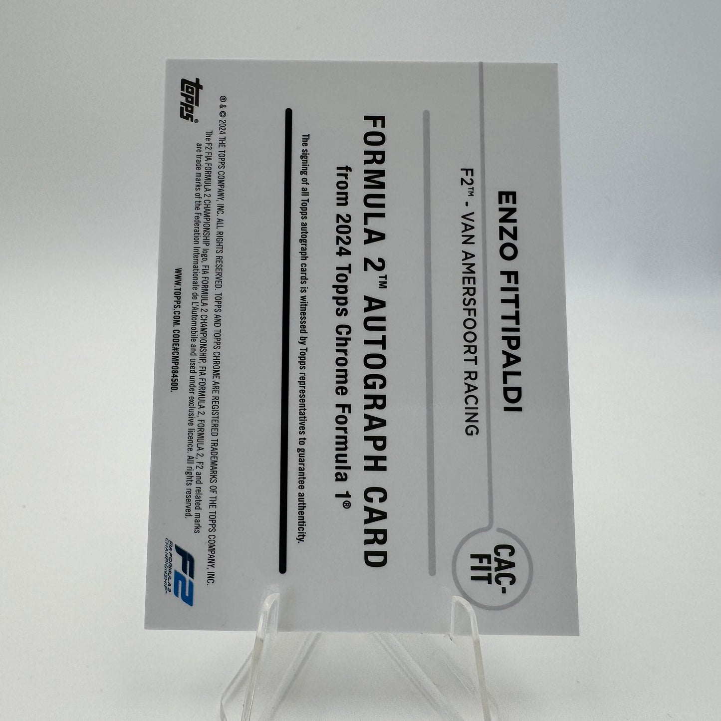 Enzo Fittipaldi - Van Amersfoort Racing - Topps Chrome F1 2024 - Auto