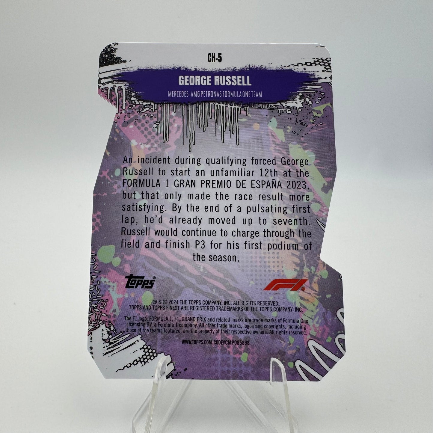 George Russell - Mercedes - Topps Finest F1 2024 - Die Cut Chaos 01/74