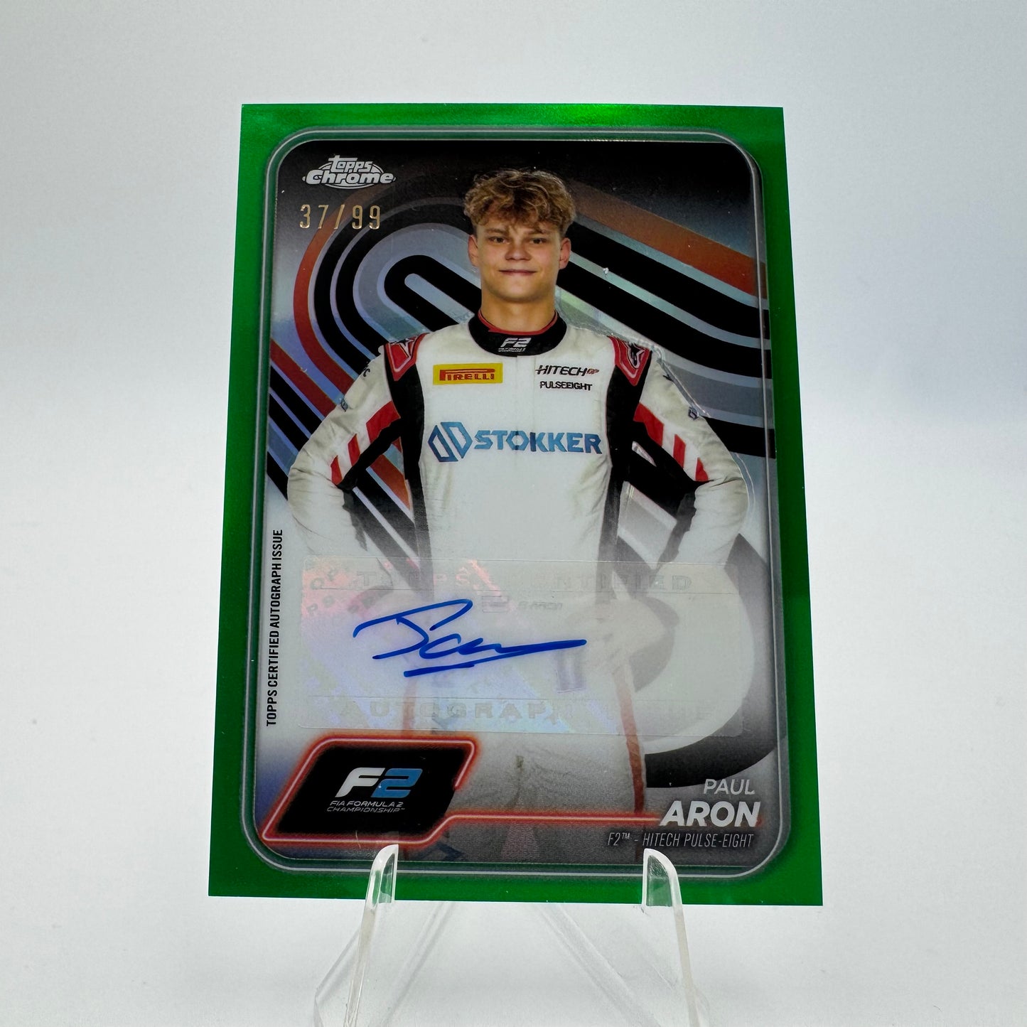 Paul Aron - Hitech - Topps Chrome F1 2024 - Auto 37/99