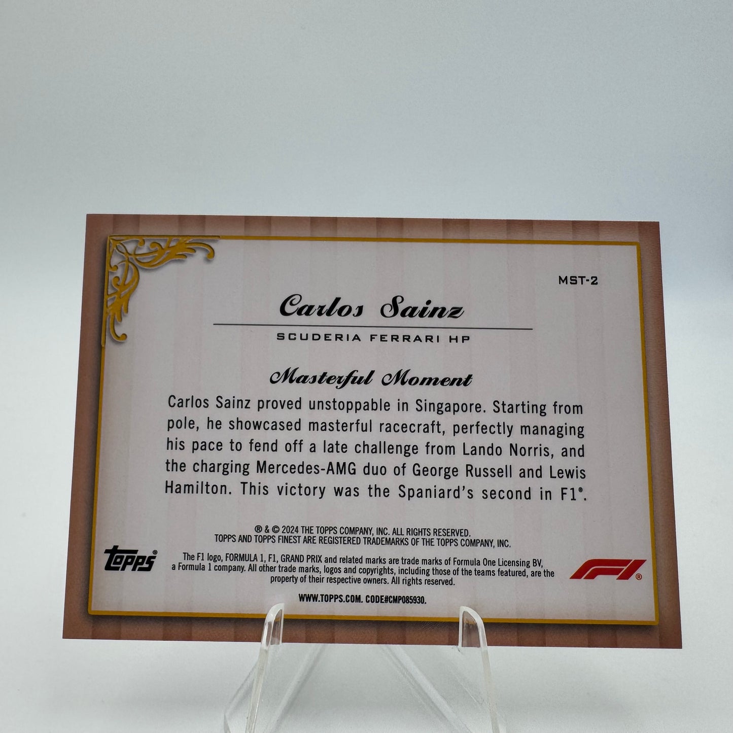 Carlos Sainz - Ferrari - Topps Finest F1 2024 - 16/50
