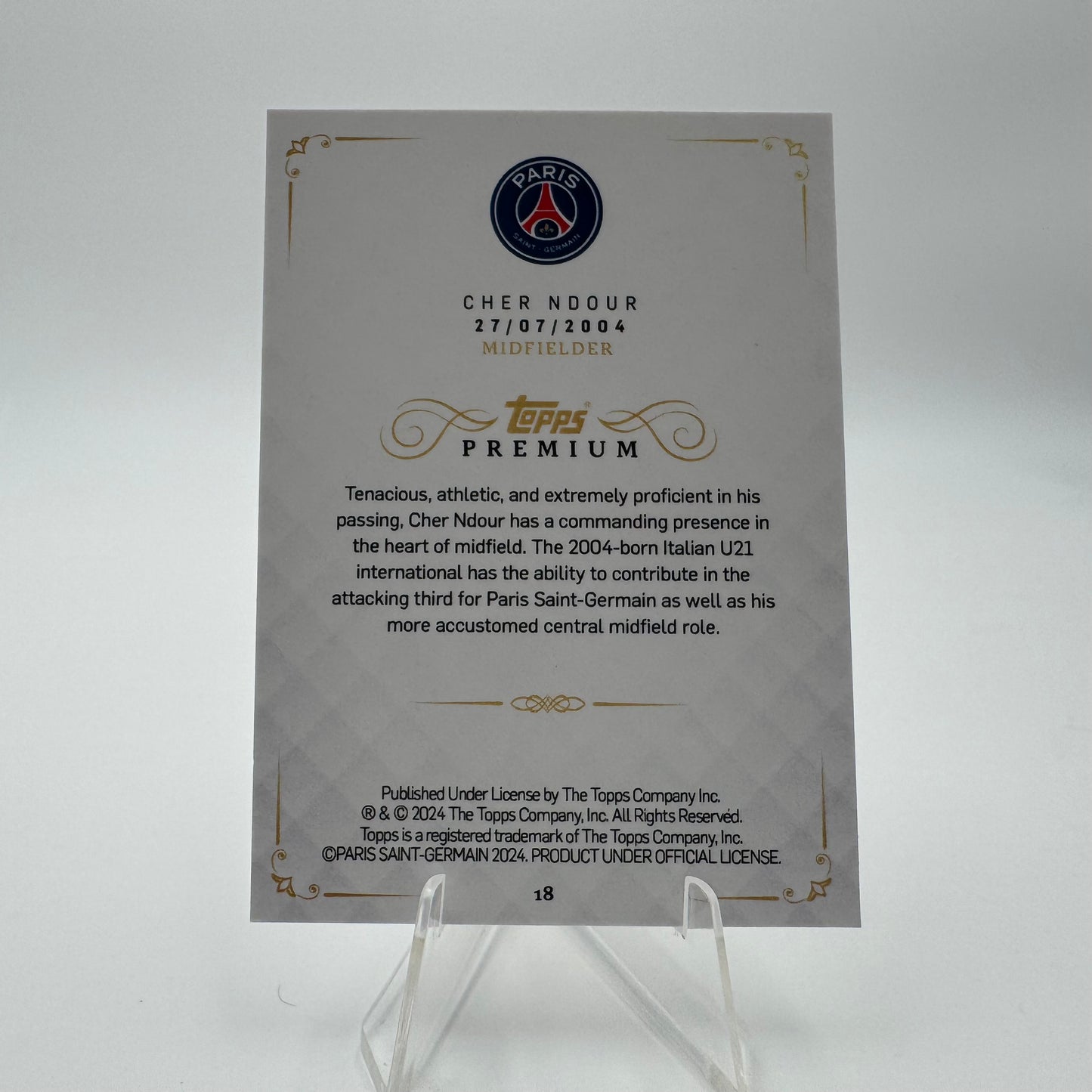 Cher Ndour - Paris Saint Germain - Topps Premium PSG 2024 - 2/5