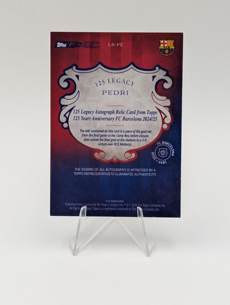 Pedri  - FC Barcelona - Topps Barcelona 125 - Auto/Relic Net - 1 of 1