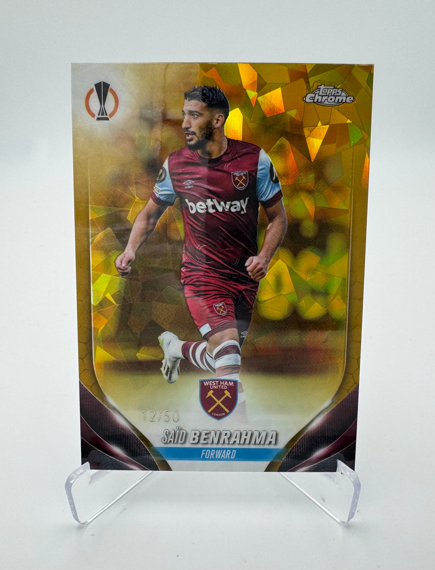 Said Benrahma - West Ham United FC - Topps Chrome Sapphire UCC 2024 - 12/50
