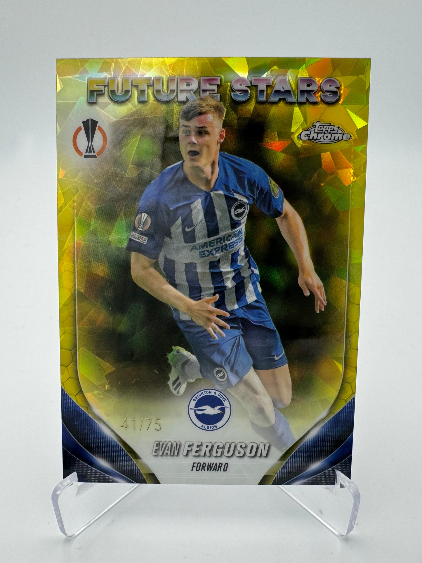 Evan Ferguson - Brighton & Hove Albion FC - Topps Chrome Sapphire UCC 2024 - 41/75