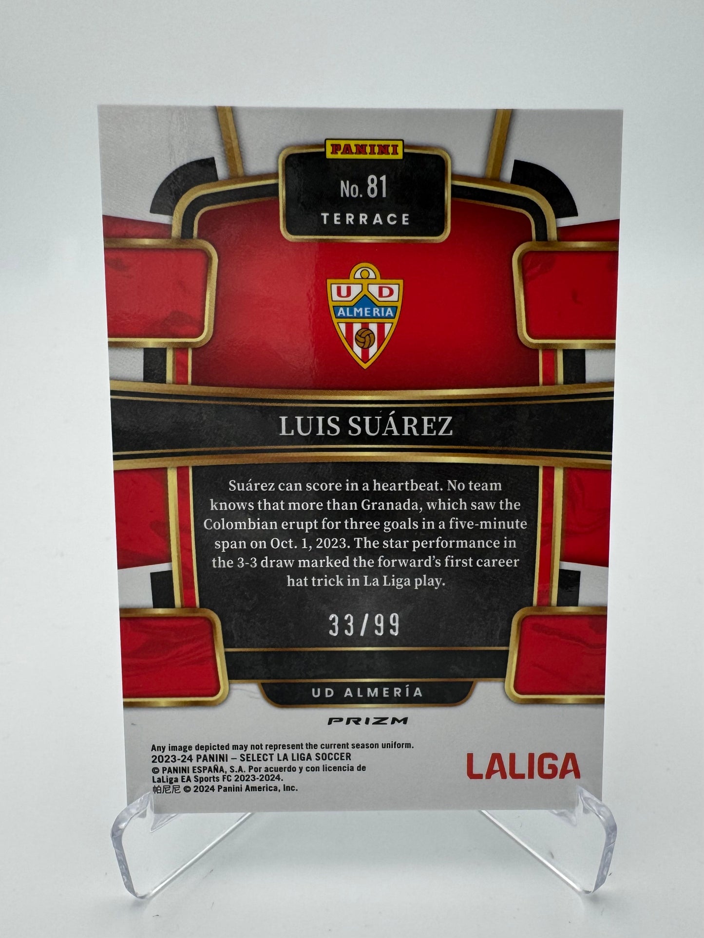 Luis Suarez - UD Almeria - Panini Select La Liga - 33/99