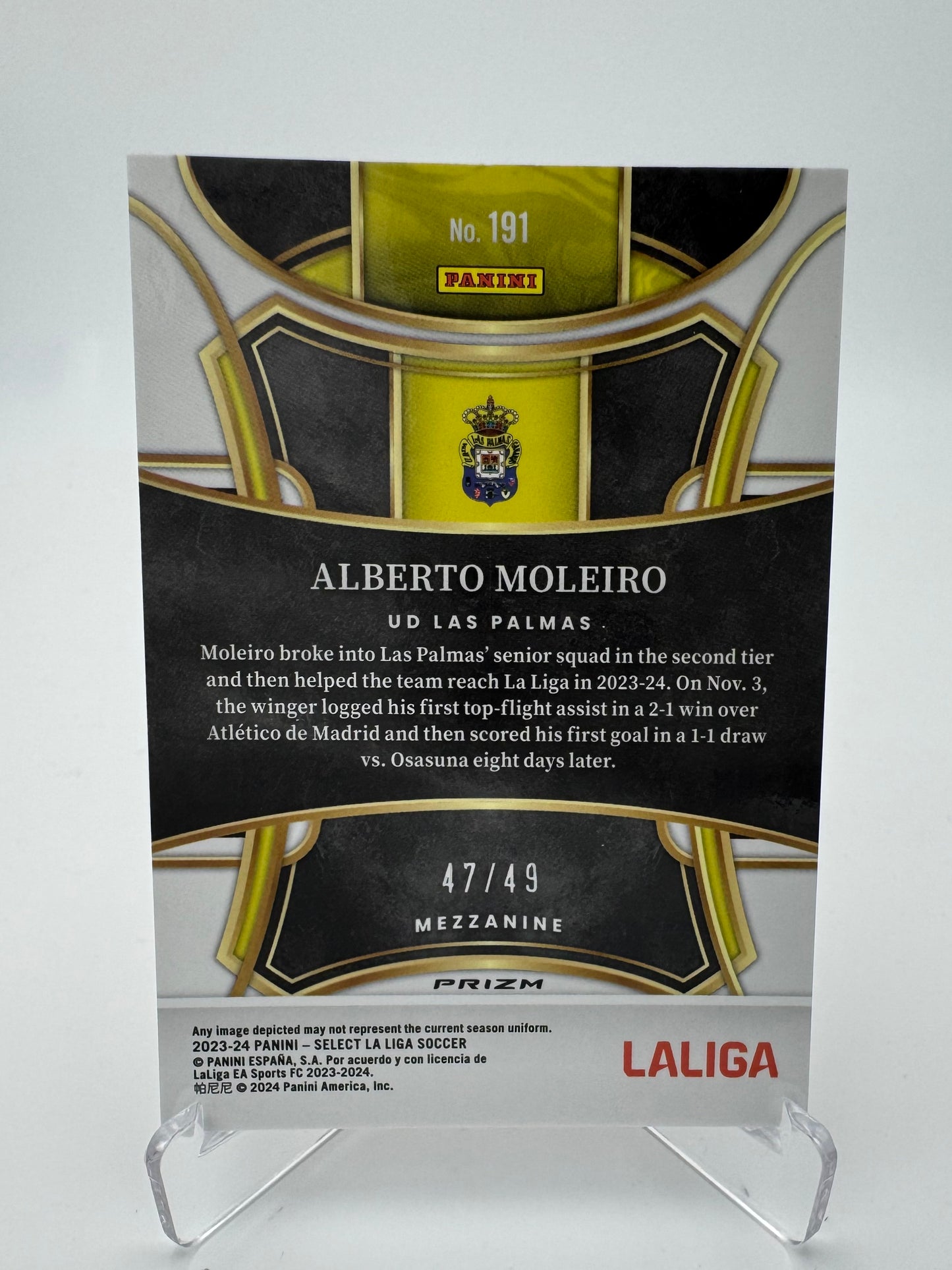 Alberto Moleiro RC - UD Las Palmas - Panini Select La Liga 23/24 - 47/49