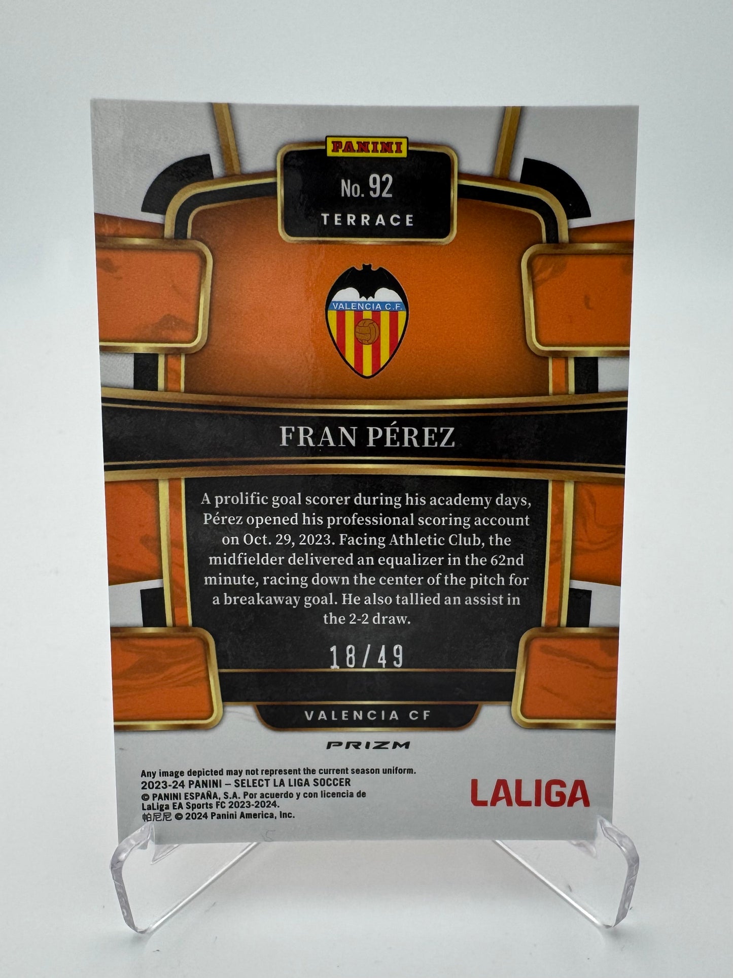 Fran Perez RC - Valencia CF - Panini Select La Liga 23/24 - 18/49
