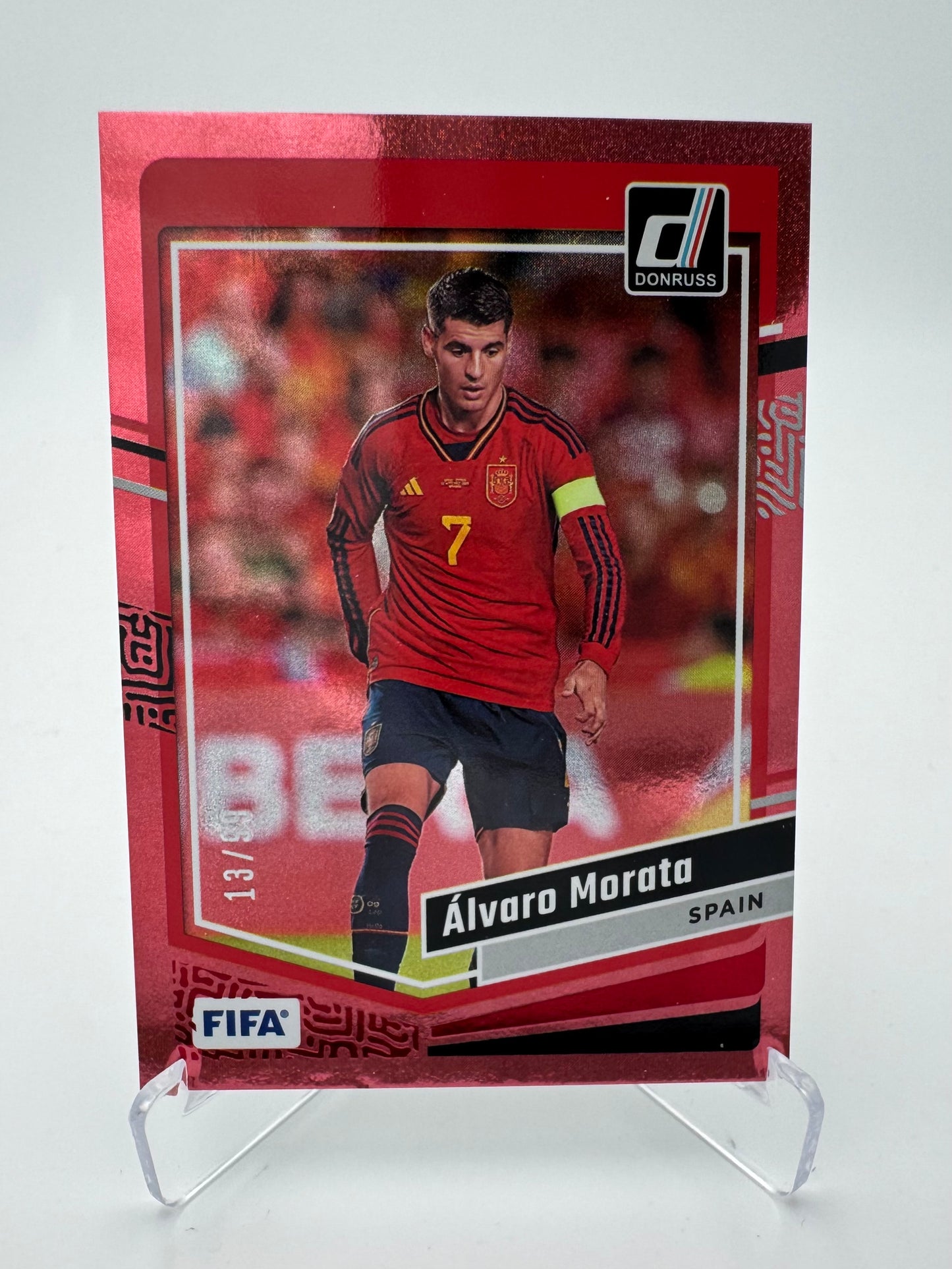 Alvaro Morata - SPAIN - Panini Donruss 23/24 - 13/99 (Color Match Red)
