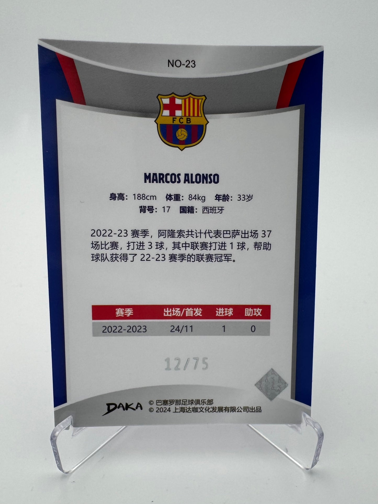 Marcos Alonso - FC Barcelona - Daka FC Barcelona - 12/75