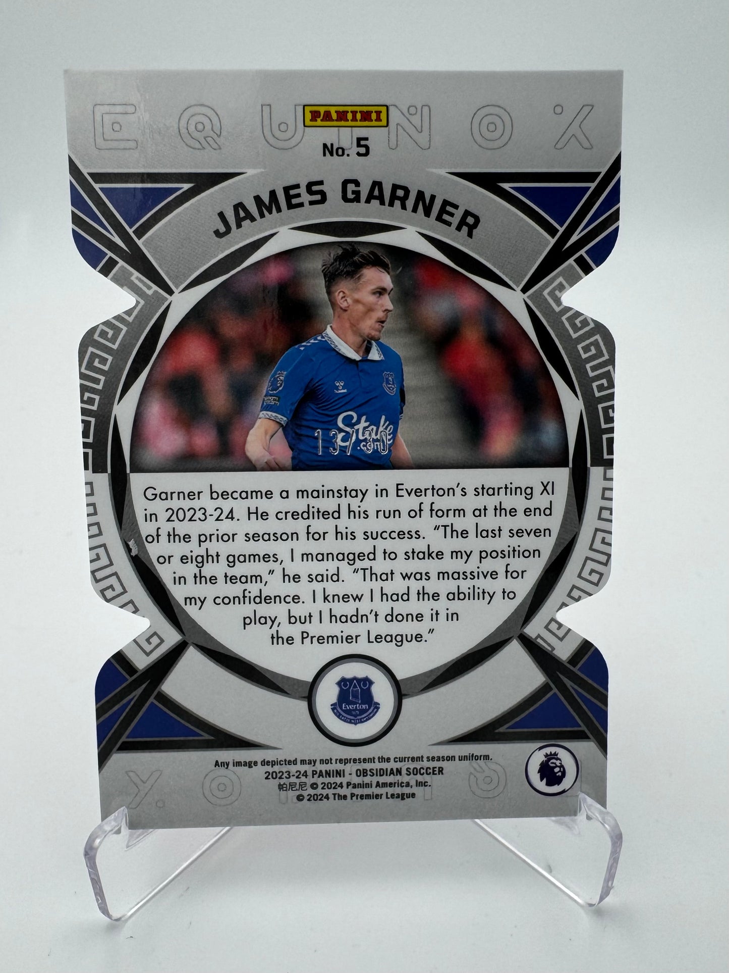 James Garner - Everton - Panini Obsidian 23/24- Die Cut
