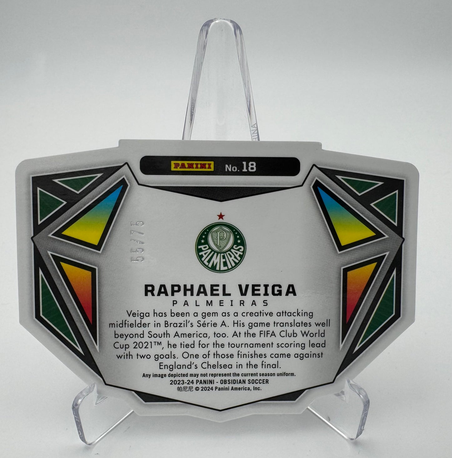 Raphael Veiga RC - Palmeiras - Panini Obsidian 23/24 - Die Cut 55/75