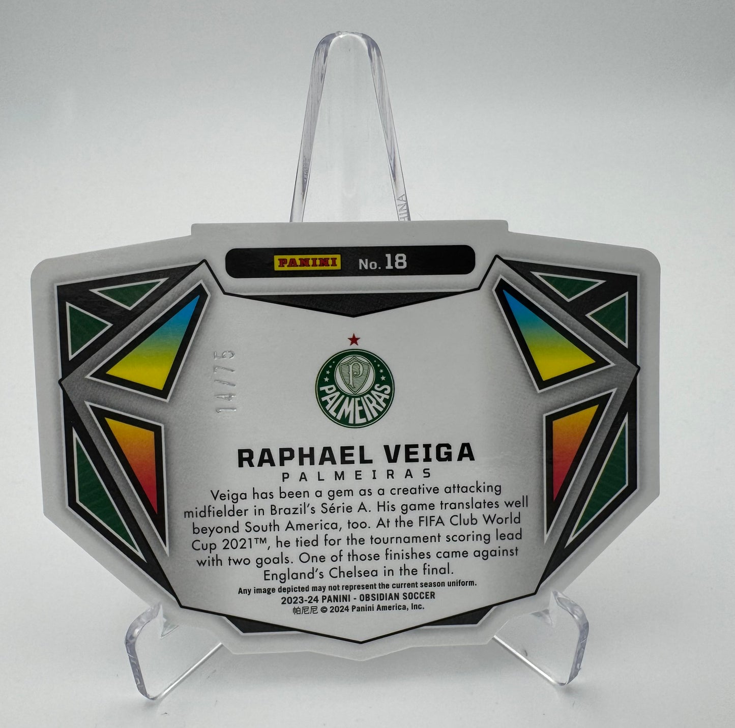 Raphael Veiga RC - Palmeiras - Panini Obsidian 23/24 - Die Cut 14/75
