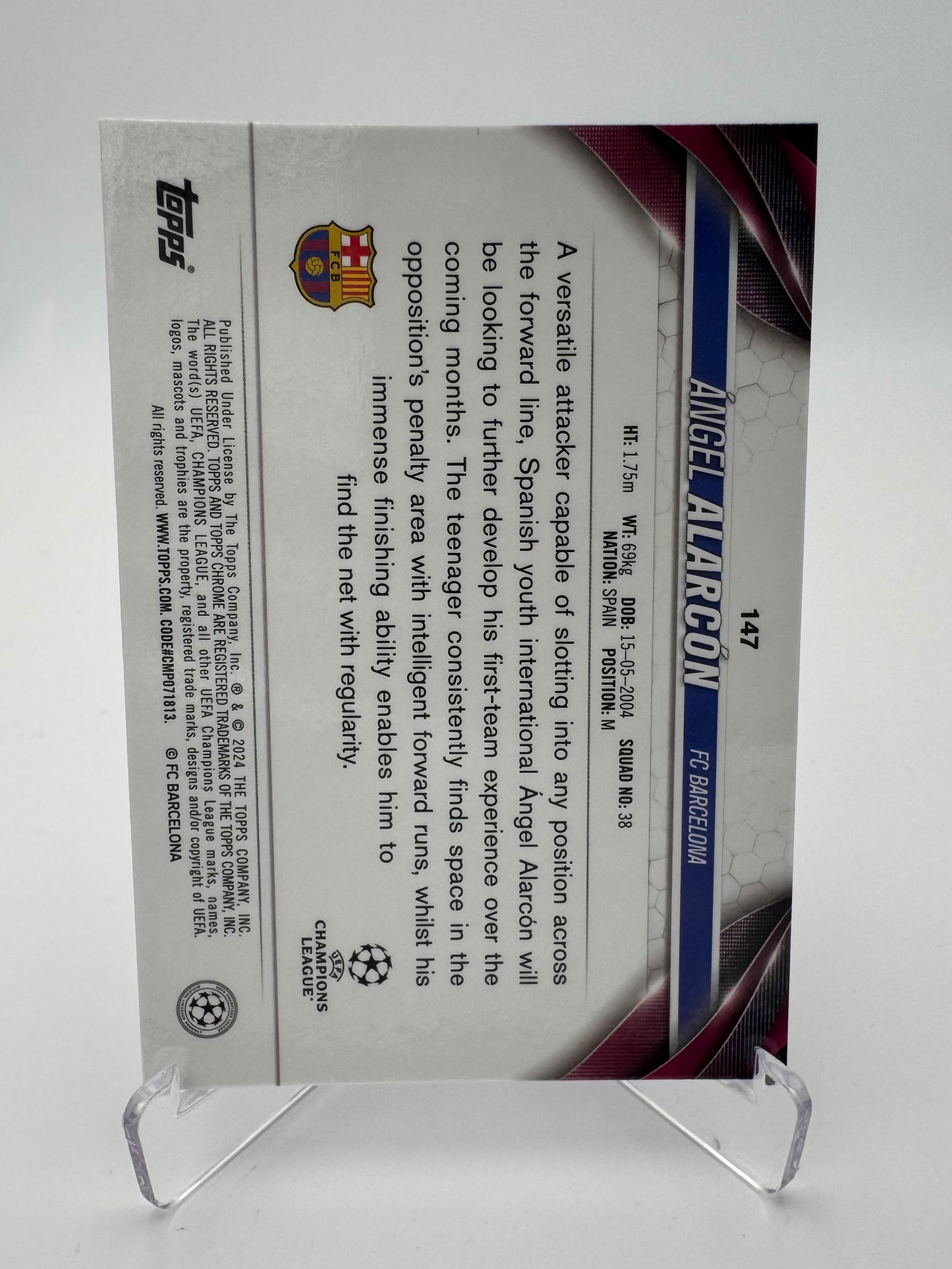 Angel Alarcon RC - FC Barcelona - Topps Chrome UCC 2024 - 231/250