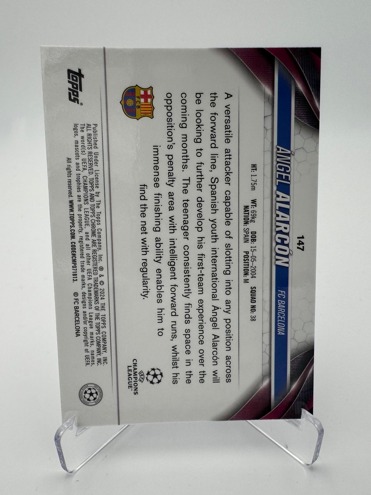 Angel Alarcon RC - FC Barcelona - Topps Chrome UCC 2024 - 101/175