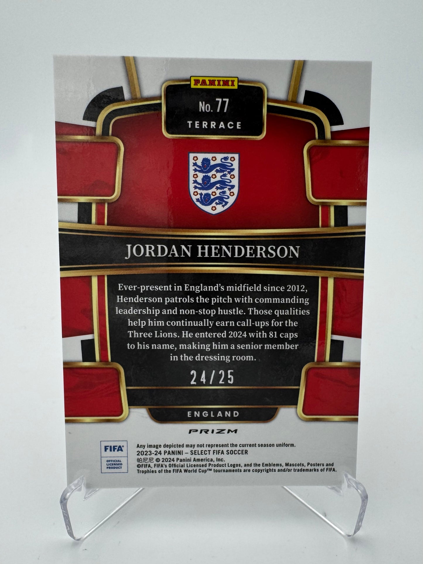 Jordan Henderson - ENGLAND - Panini Select FIFA 23/24 - 24/25