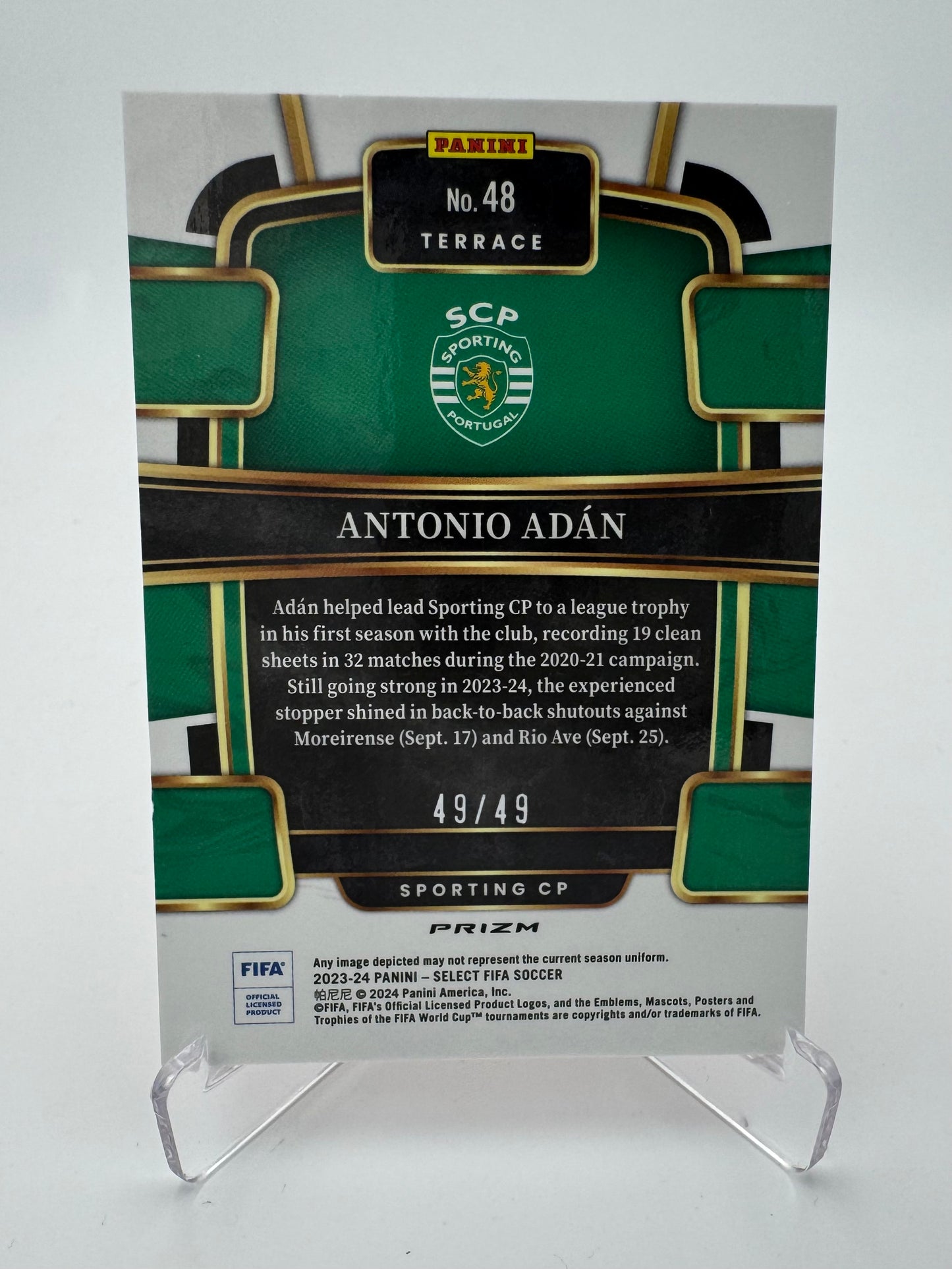 Antonio Adan RC - Sporting CP - Panini Select FIFA 23/24 - 49/49