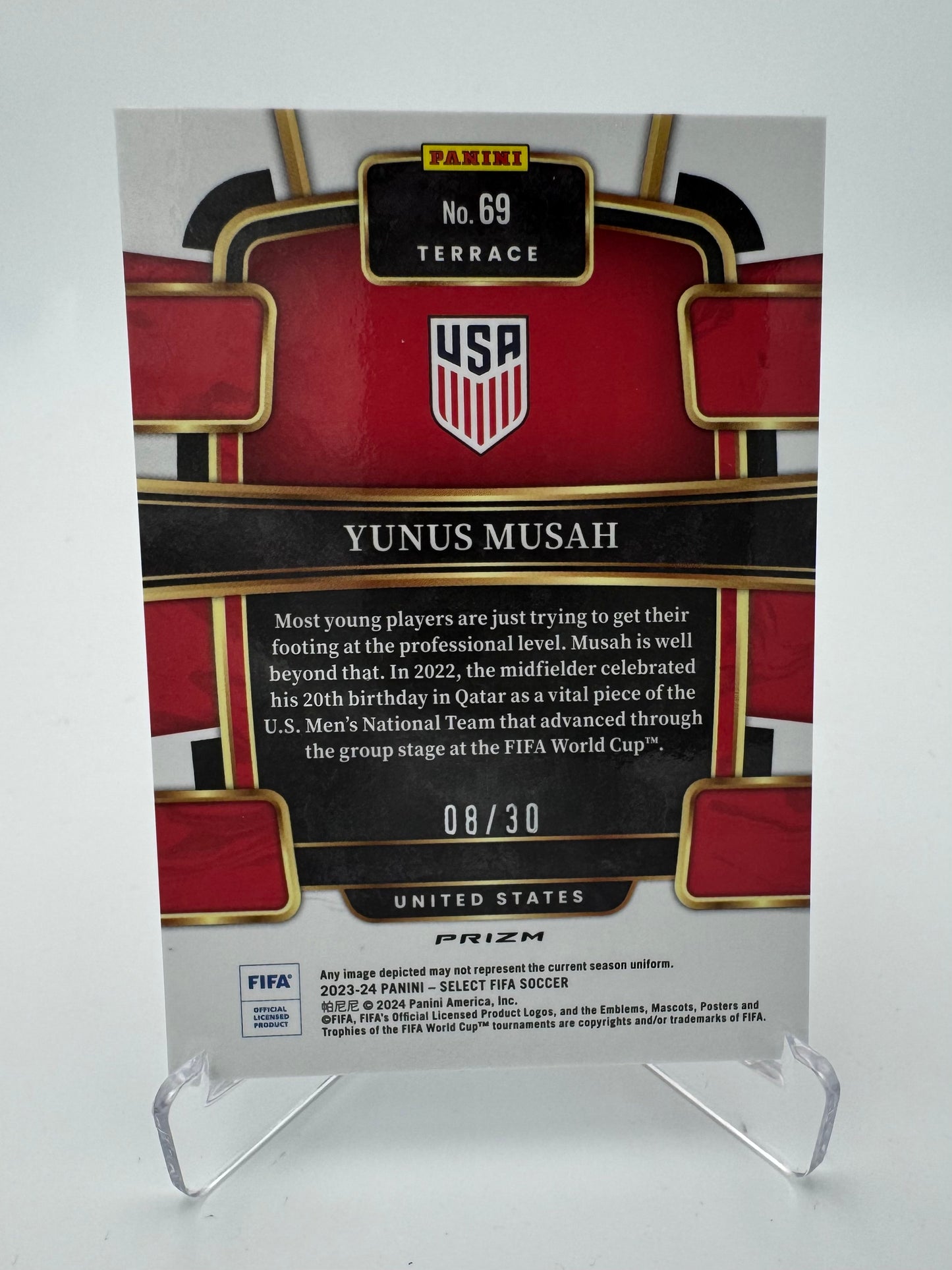 Yunus Musah - United States - Panini Select FIFA 23/24 - 08/30