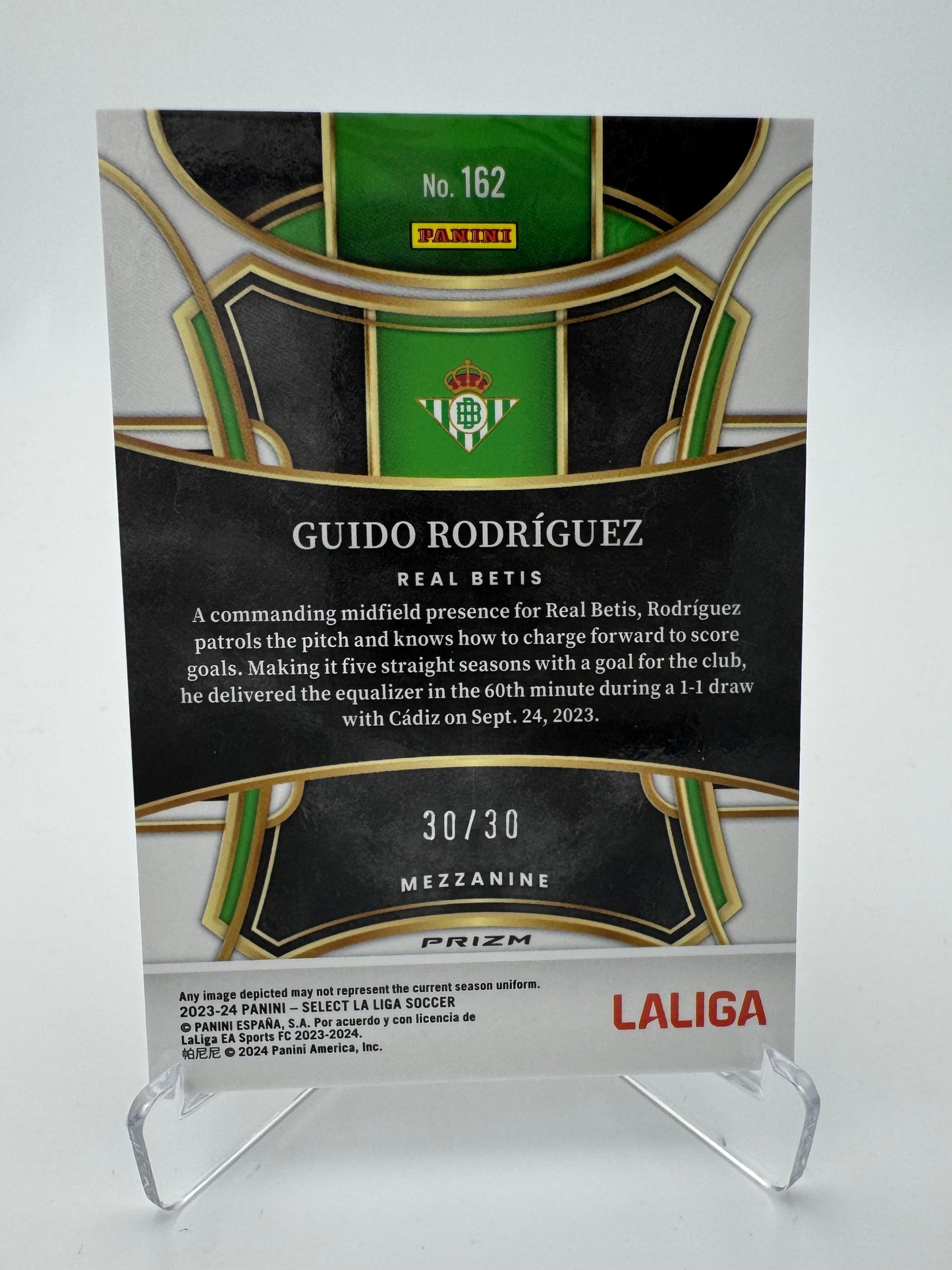 Guido Rodriguez - Real Betis - Panini Select La Liga 23/24 - 30/30