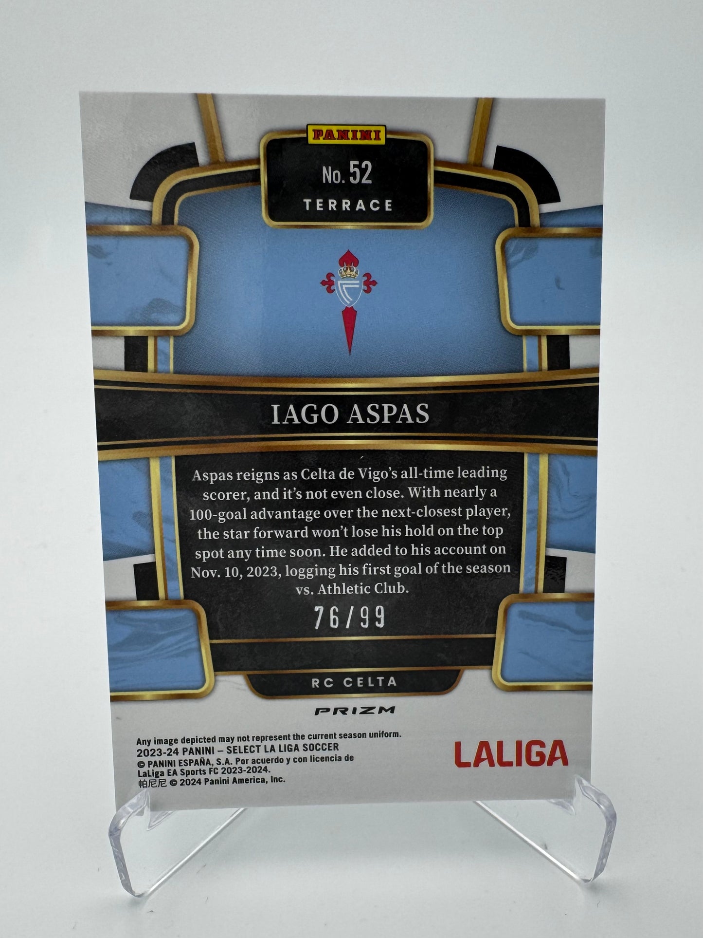 Iago Aspas - RC Celta - Panini Select La Liga 23/24 - 76/99