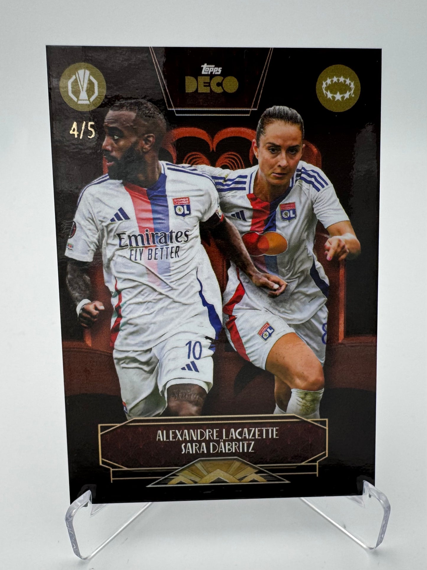 Alexandre Lacazette & Sara Dabritz - Olympique Lyonnais - Topps Deco 2024 - 4/5