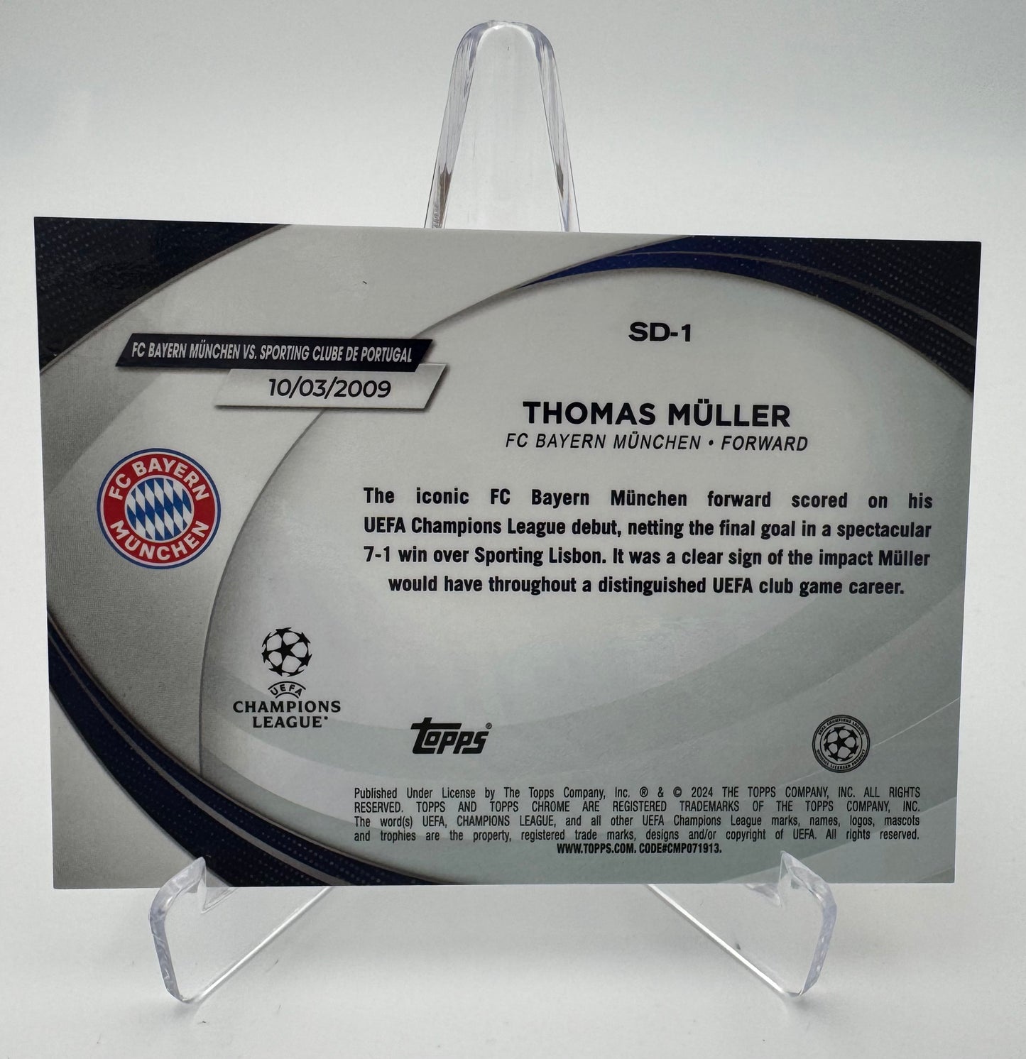 Thomas Muller - FC Bayern Munchen - Topps Chrome UCC 2024 - Starball Début - 29/50