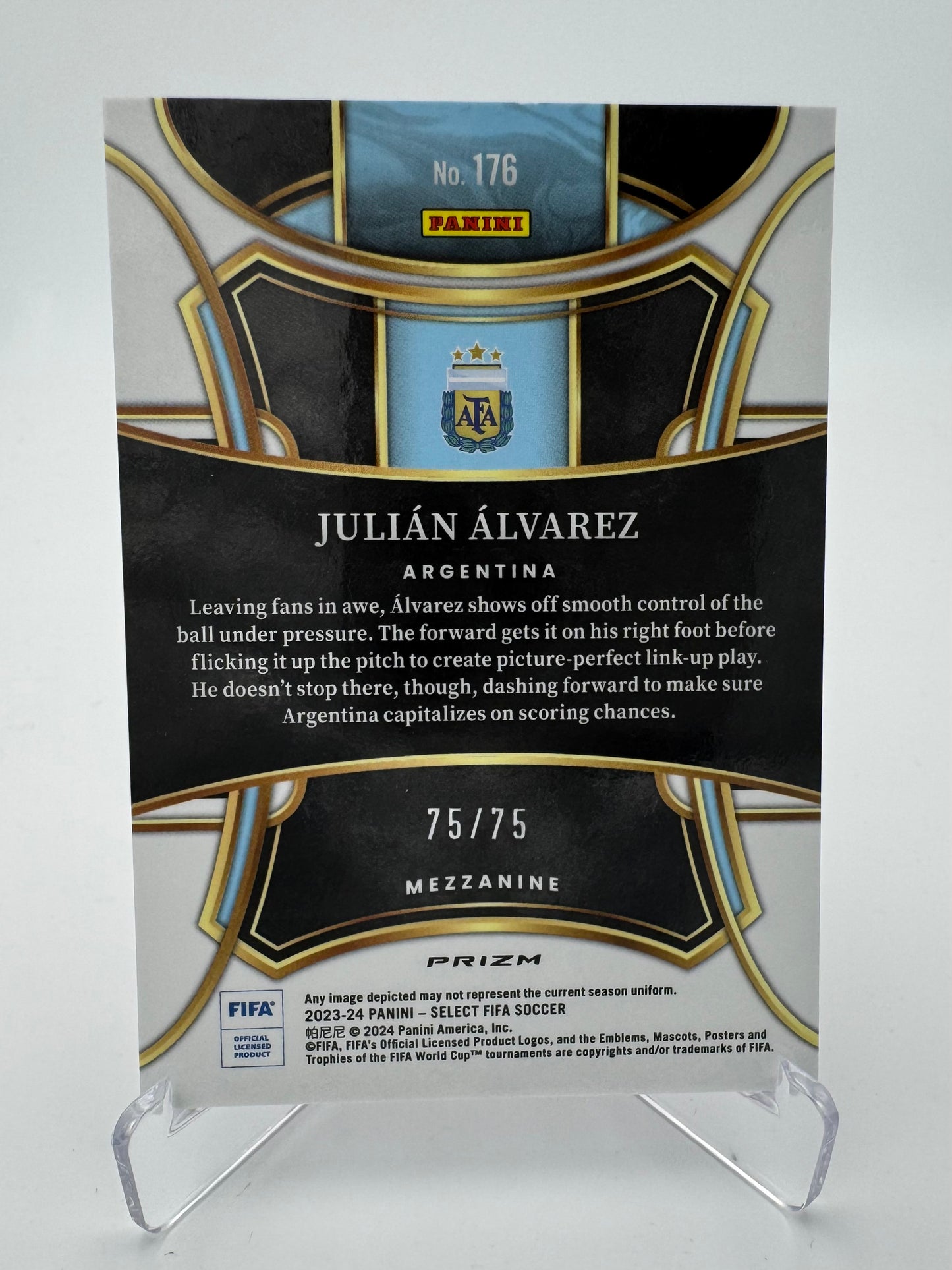 Julian Alvarez - Argentina - Panini Select FIFA 23/24 - 75/75
