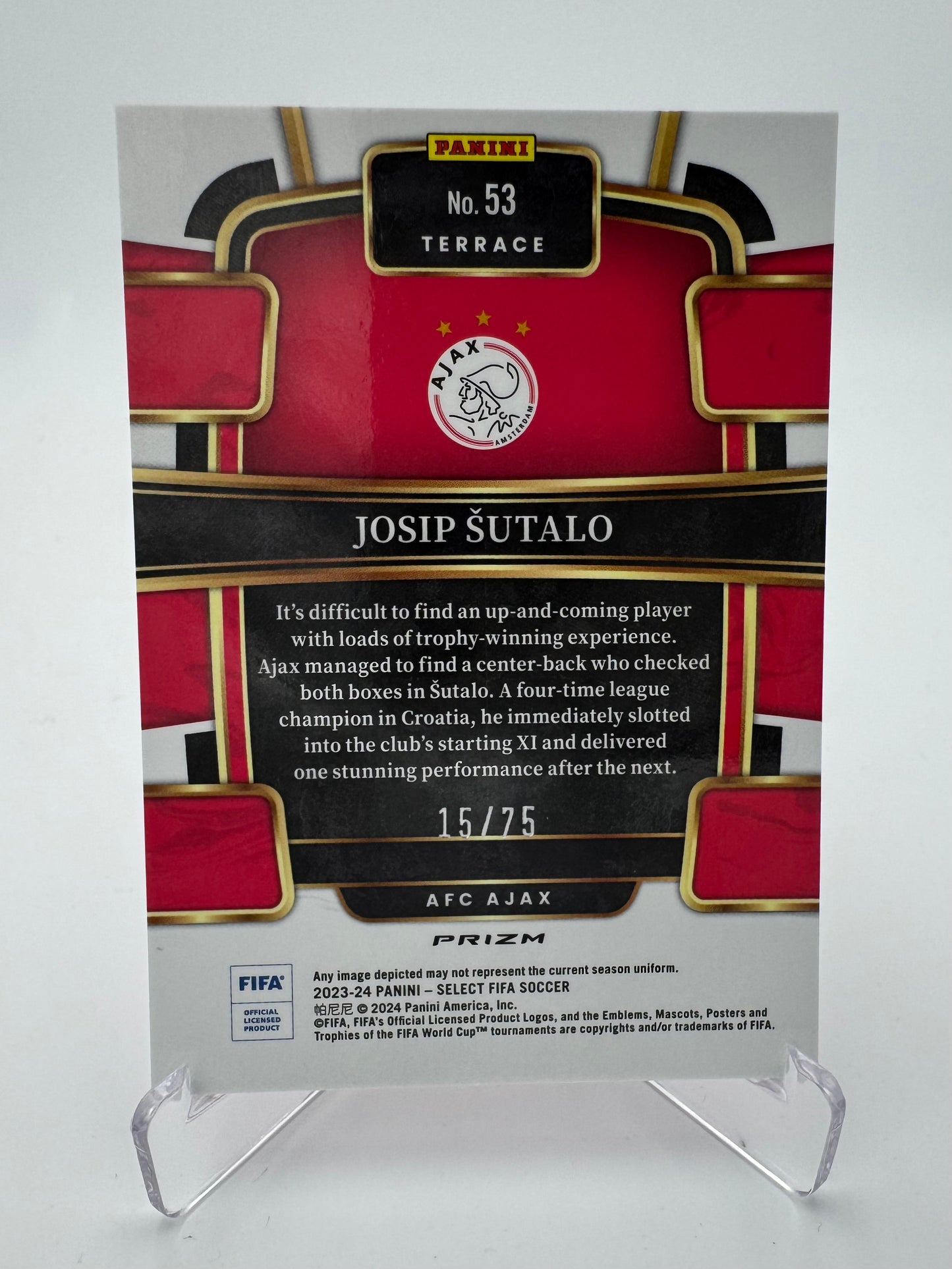 Josip Sutalo RC - AFC Ajax - Panini Select FIFA 23/24 - 15/75