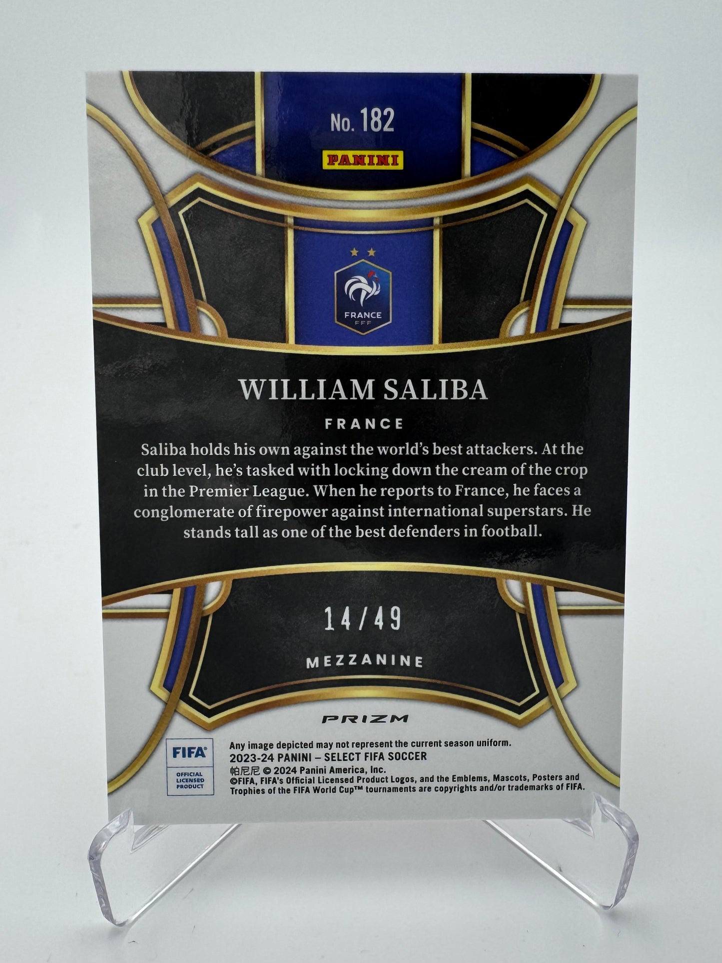 William Saliba - FRANCE - Panini Select FIFA 23/24 - 14/49