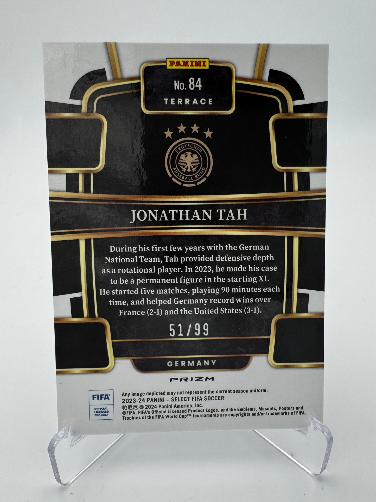 Jonathan Tah - Germany - Panini Select FIFA 23/24 - 51/99