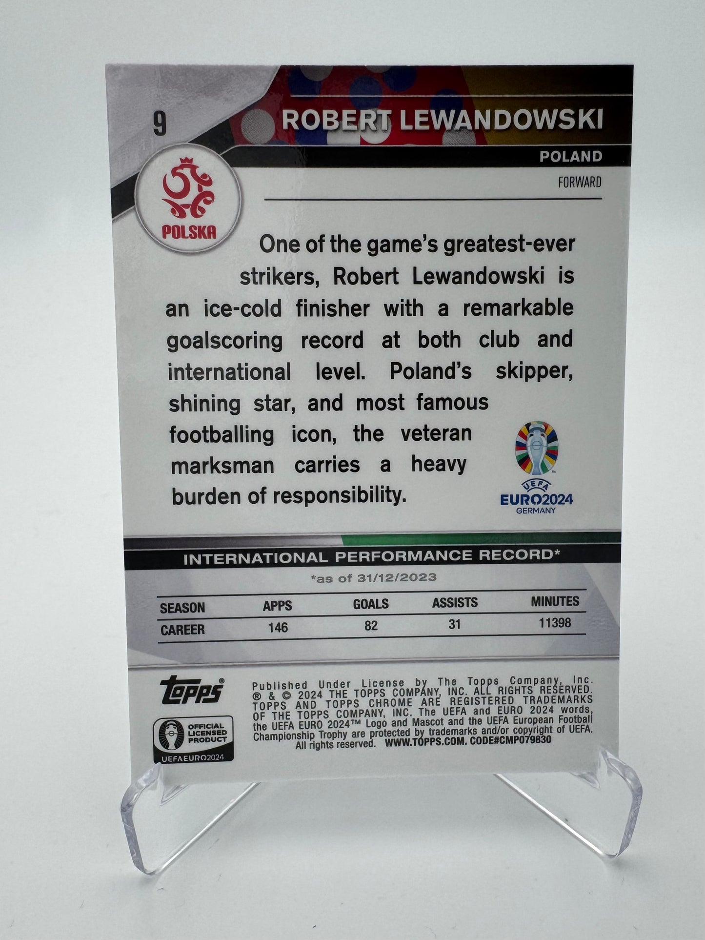 Robert Lewandowski - Poland - Topps Chrome Euro 2024 - 095/125
